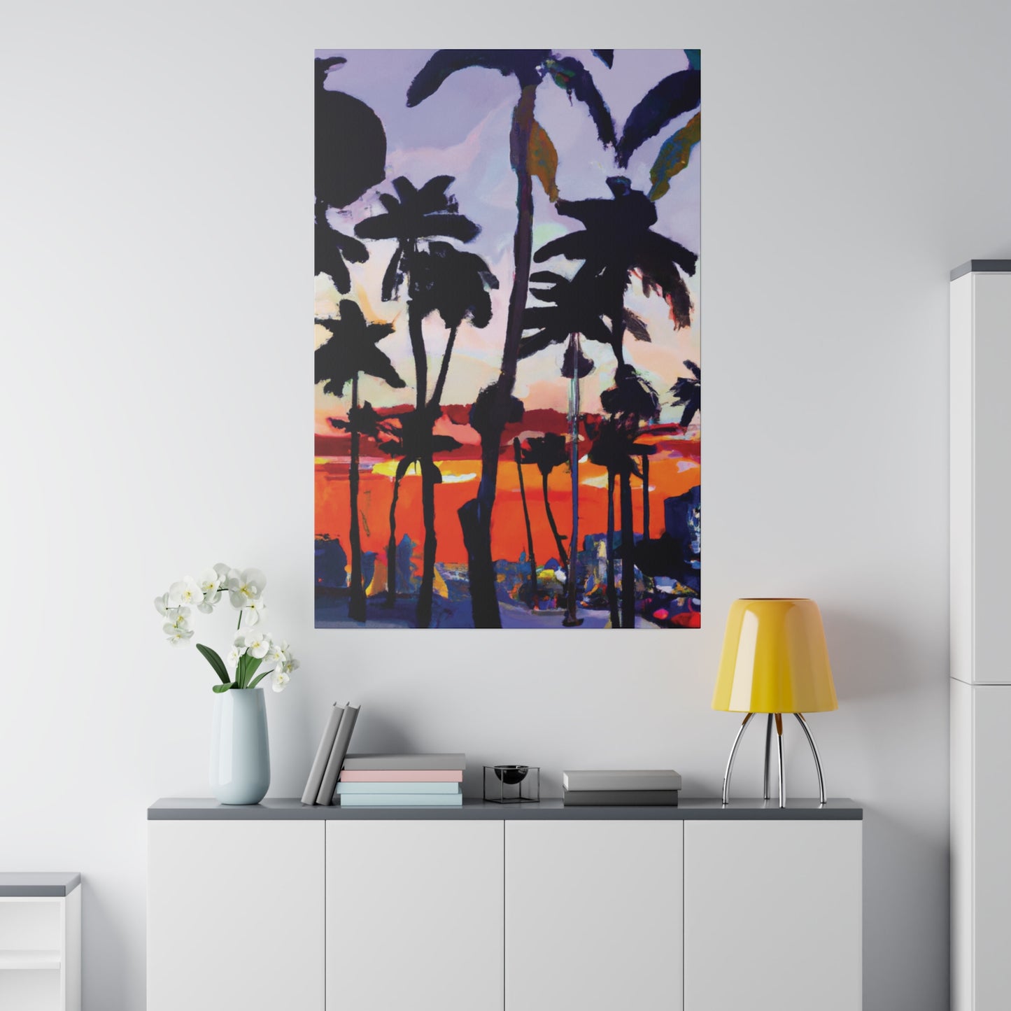 4161D - Miami Beach Sunset Painting Print | Miami | Beach | Sunset | Poster | Home Decor | Wall Art | Canvas