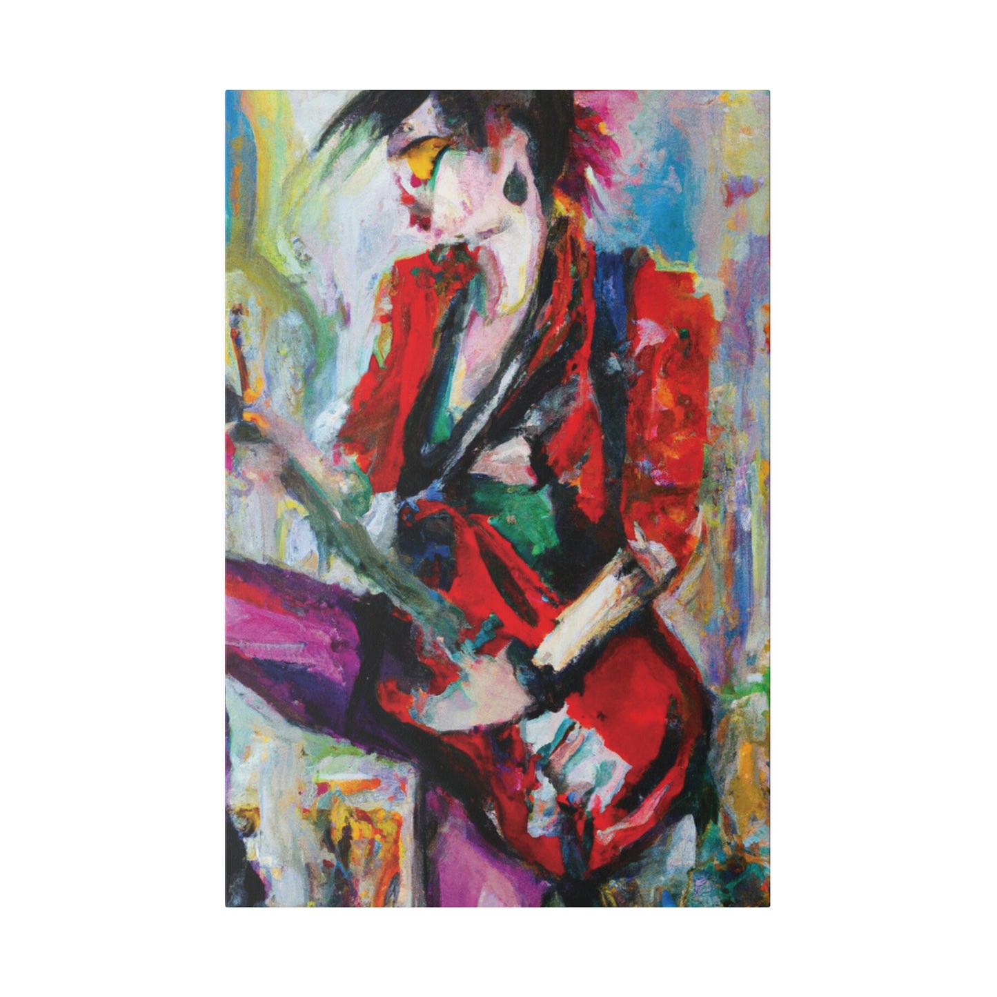 7962V - Rockstar Oil Painting Style Print | Poster | Home Decor | Wall Art | Music Art | Canvas