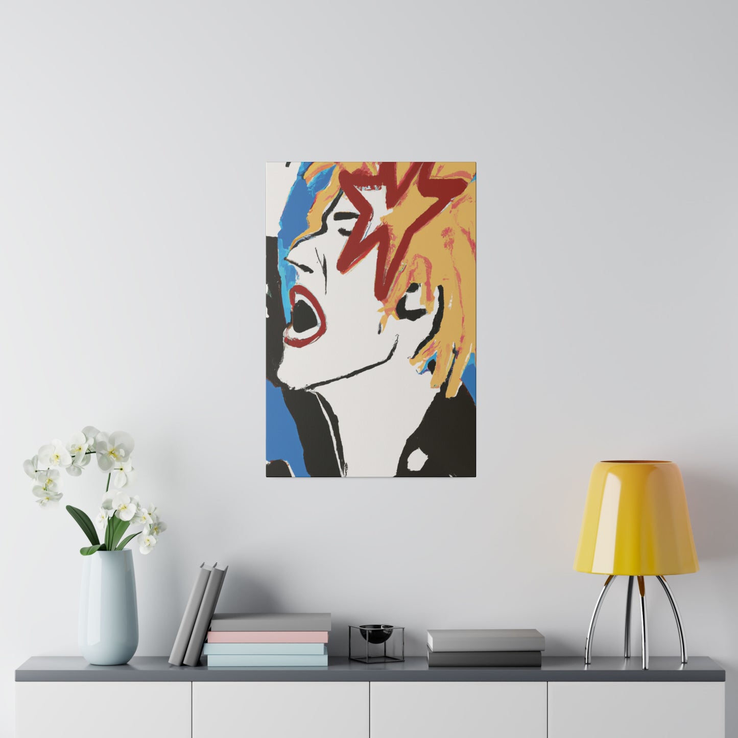 7453V - Rockstar Painting Print | Face | Abstract | Poster | Home Decor | Wall Art | Music Art | Canvas