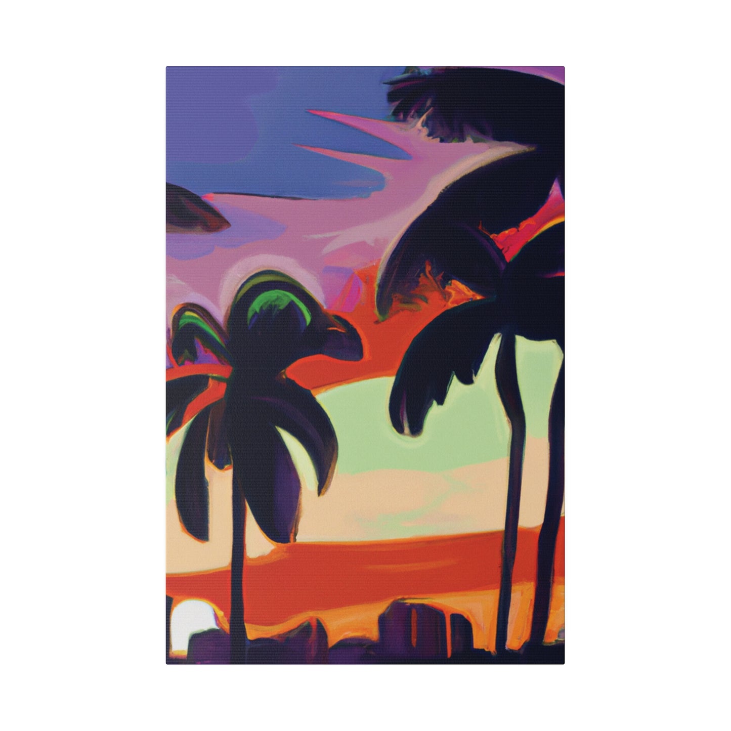 4438V - Miami Beach Sunset Painting Print | Miami | Beach | Sunset | Poster | Home Decor | Wall Art | Canvas