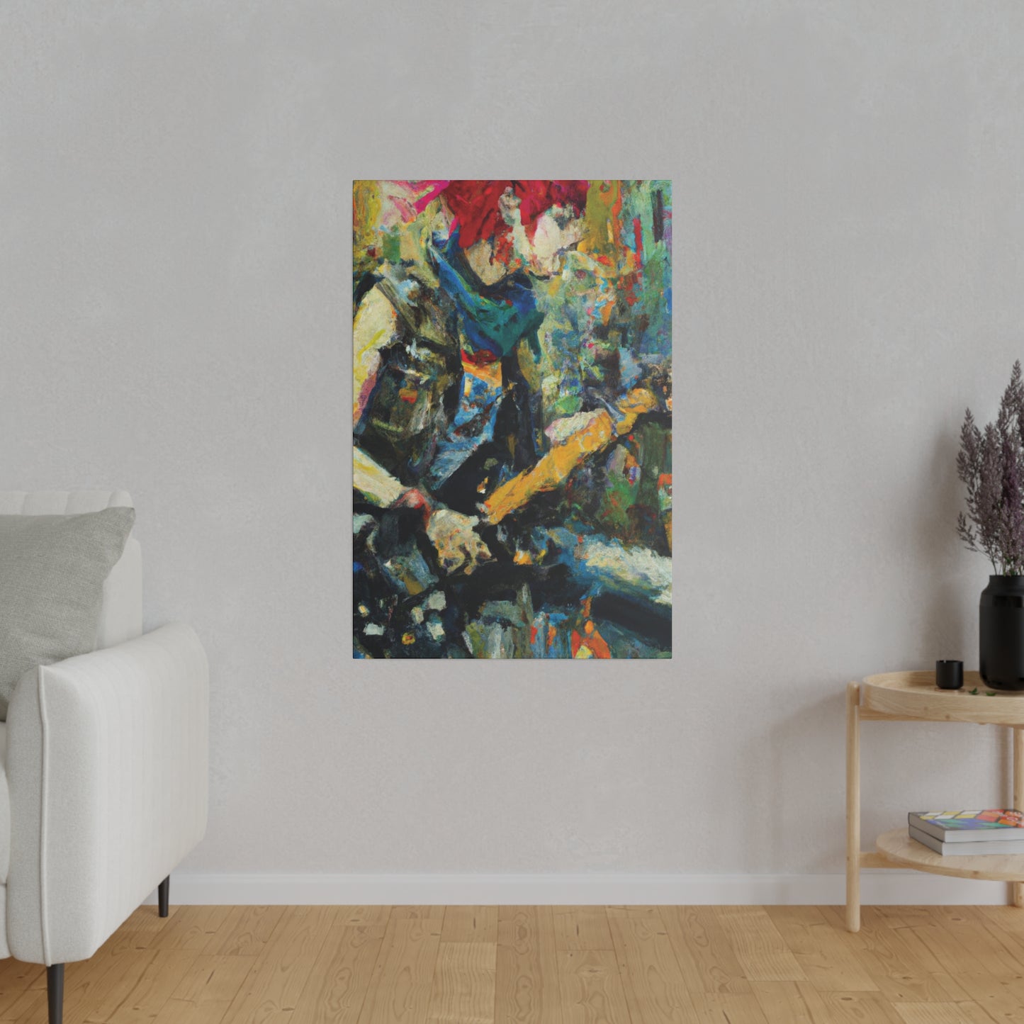 3758W - Rockstar Oil Painting Style Print | Poster | Home Decor | Wall Art | Music Art | Canvas