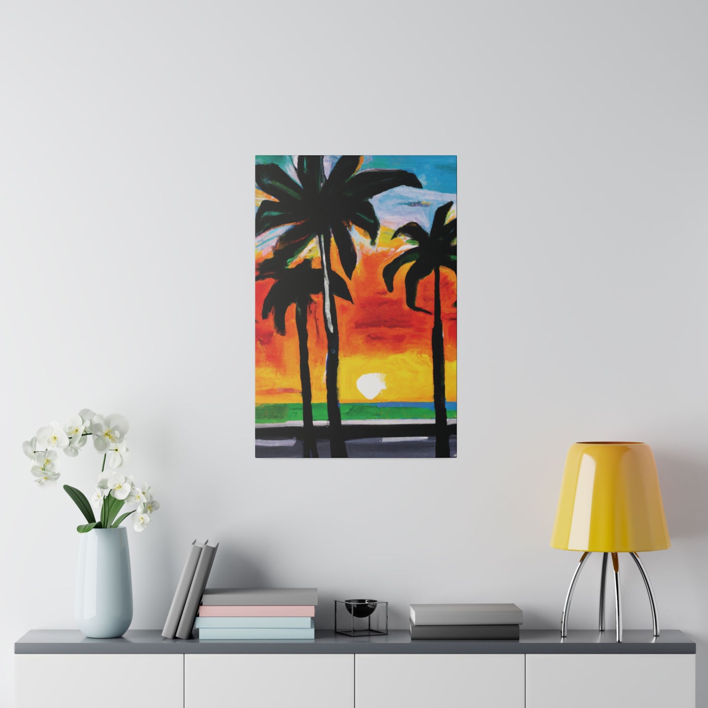 4312S - Miami Beach Sunset Painting Print | Miami | Beach | Sunset | Poster | Home Decor | Wall Art | Canvas