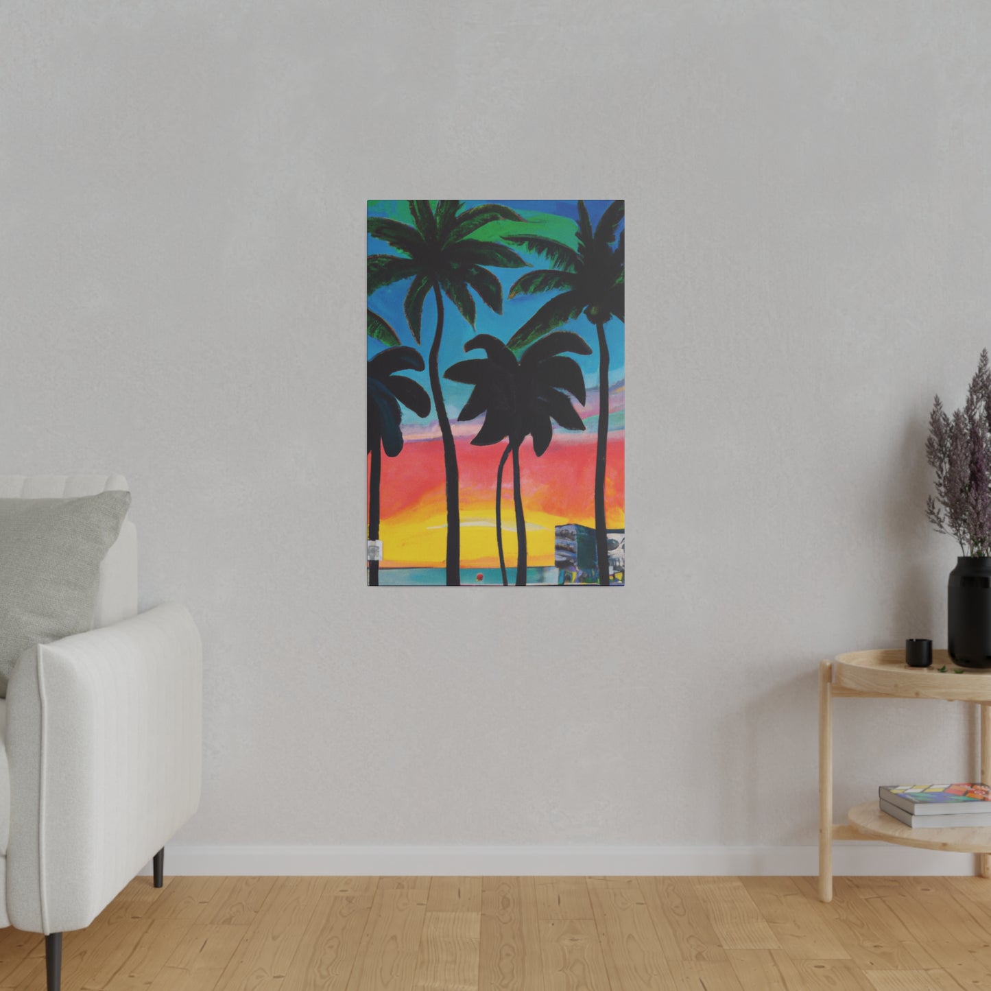 7322T - Miami Beach Sunset Painting Print | Miami | Beach | Sunset | Poster | Home Decor | Wall Art | Canvas