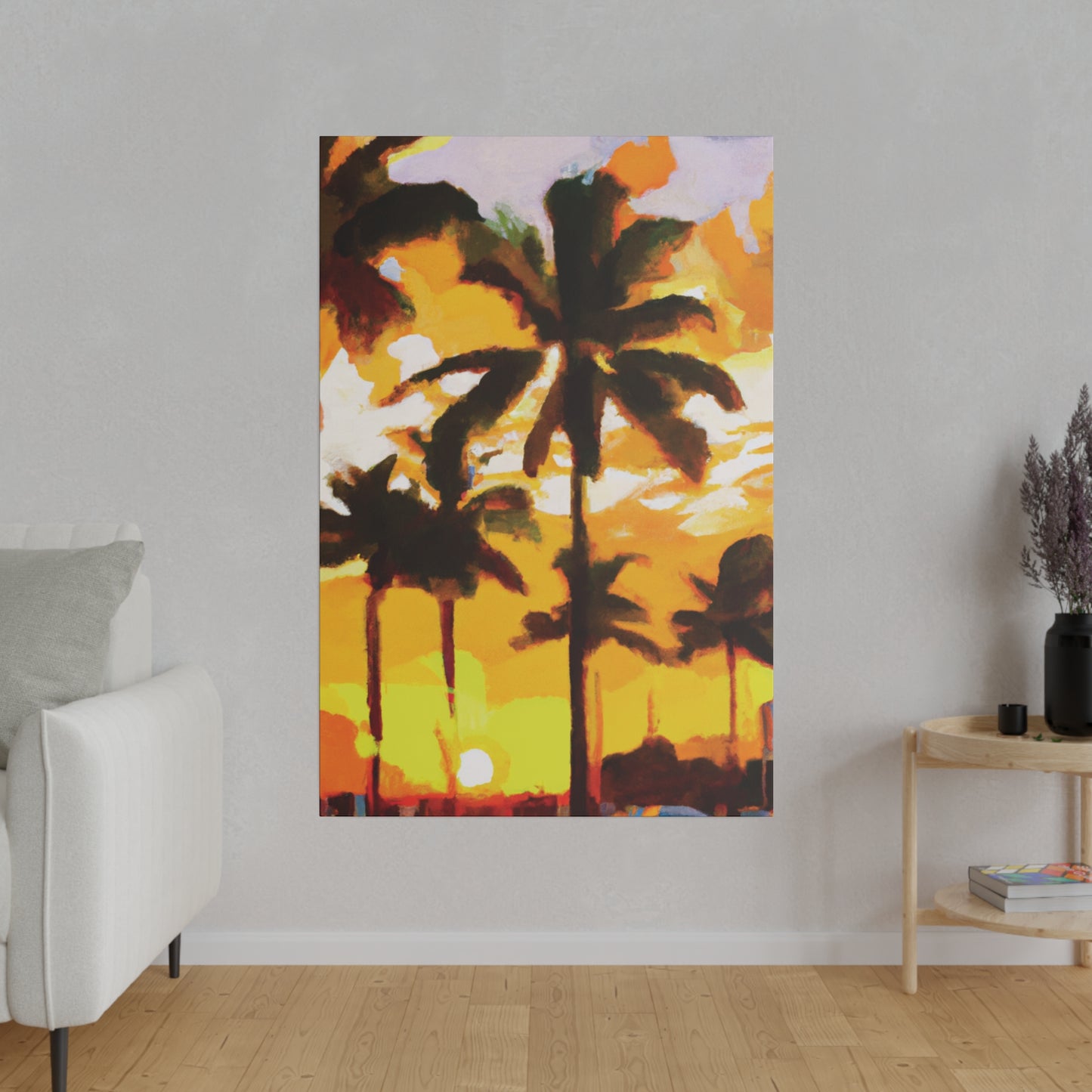 3197H - Miami Beach Sunset Painting Print | Miami | Beach | Sunset | Poster | Home Decor | Wall Art | Canvas