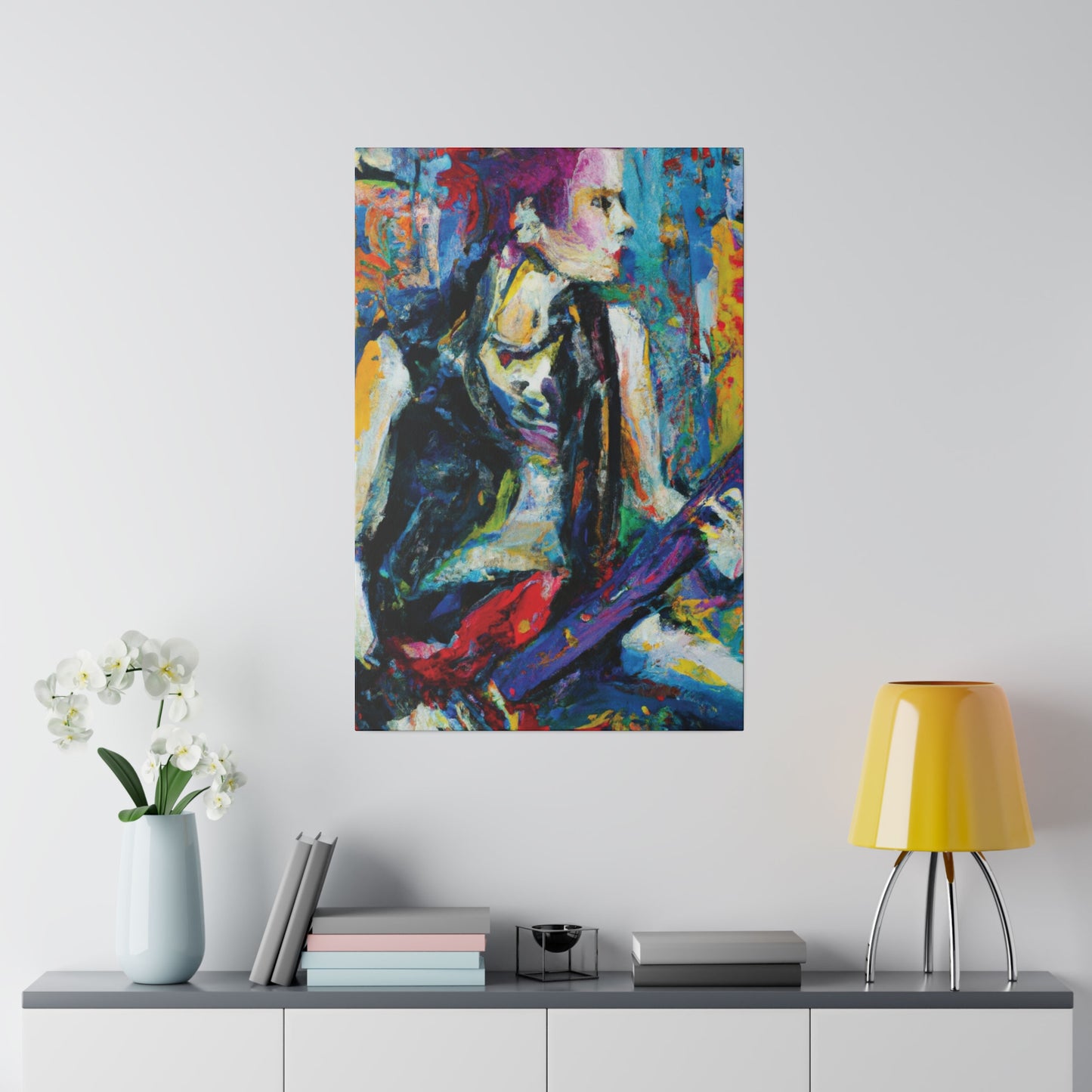 344U - Rockstar Oil Painting Style Print | Poster | Home Decor | Wall Art | Music Art | Canvas