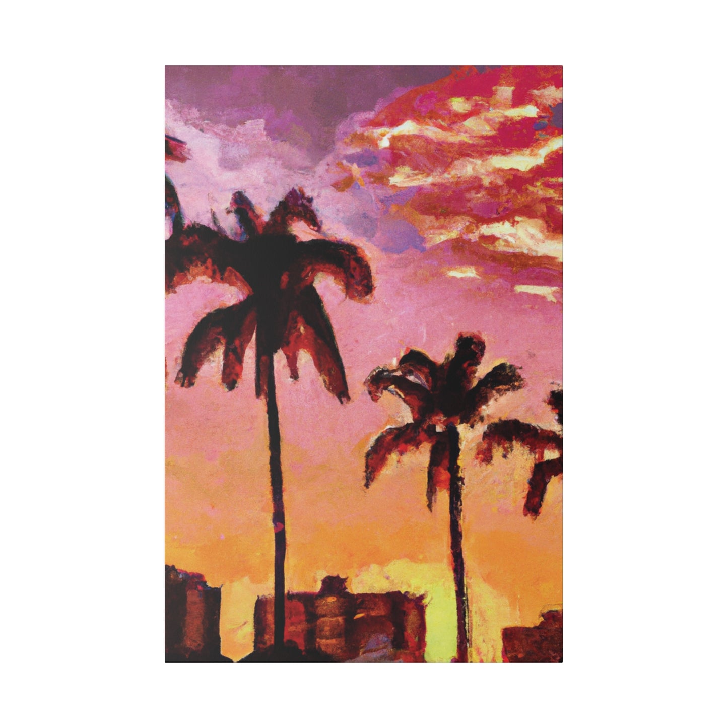 7485A - Miami Beach Sunset Painting Print | Miami | Beach | Sunset | Poster | Home Decor | Wall Art | Canvas