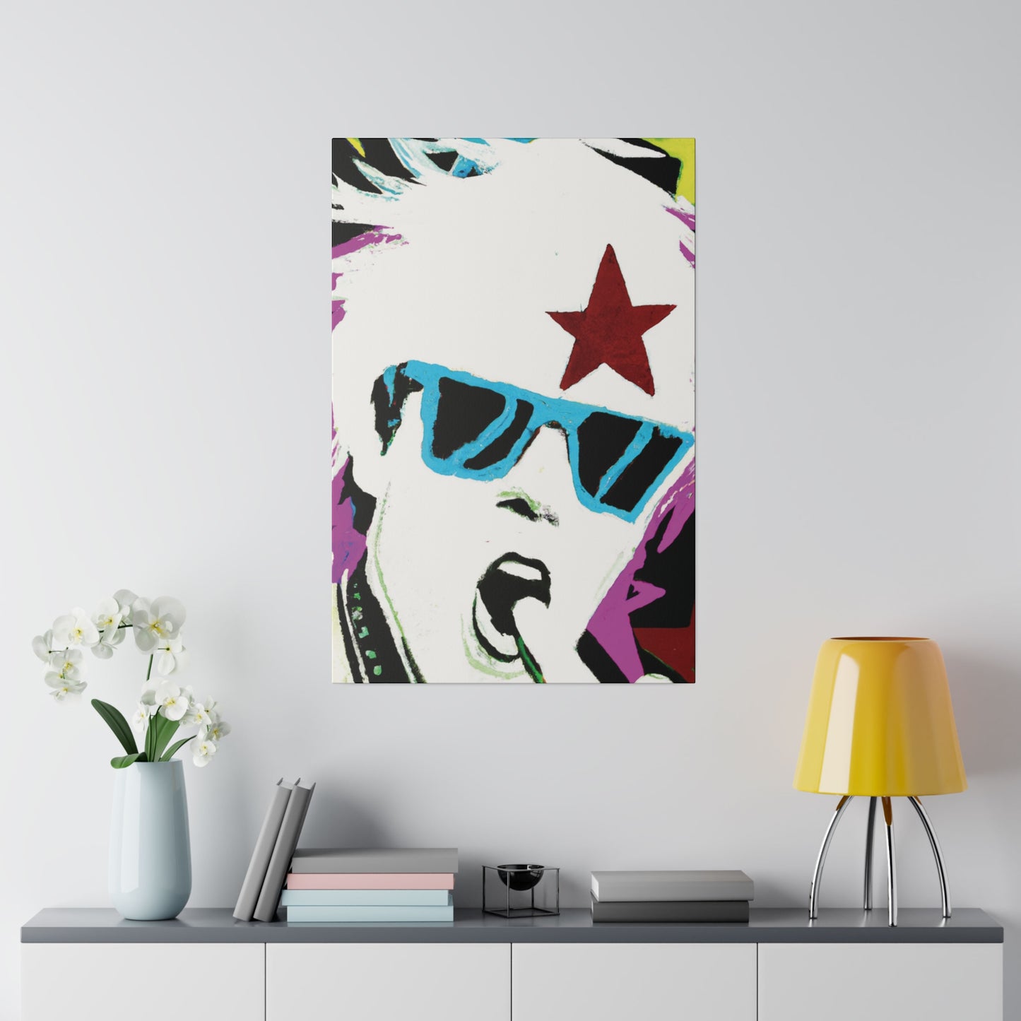 4850F - Rockstar Painting Print | Face | Abstract | Poster | Home Decor | Wall Art | Music Art | Canvas