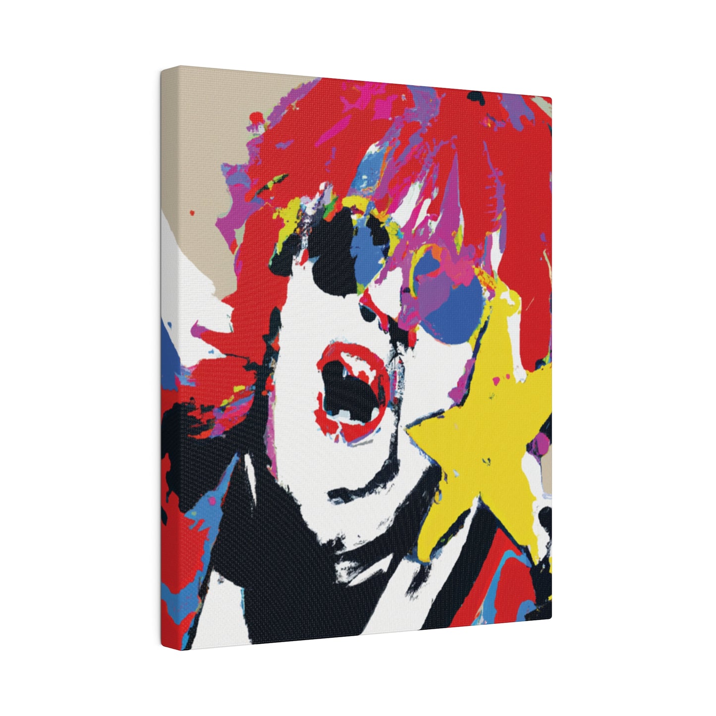 8717H - Rockstar Painting Print | Face | Abstract | Poster | Home Decor | Wall Art | Music Art | Canvas