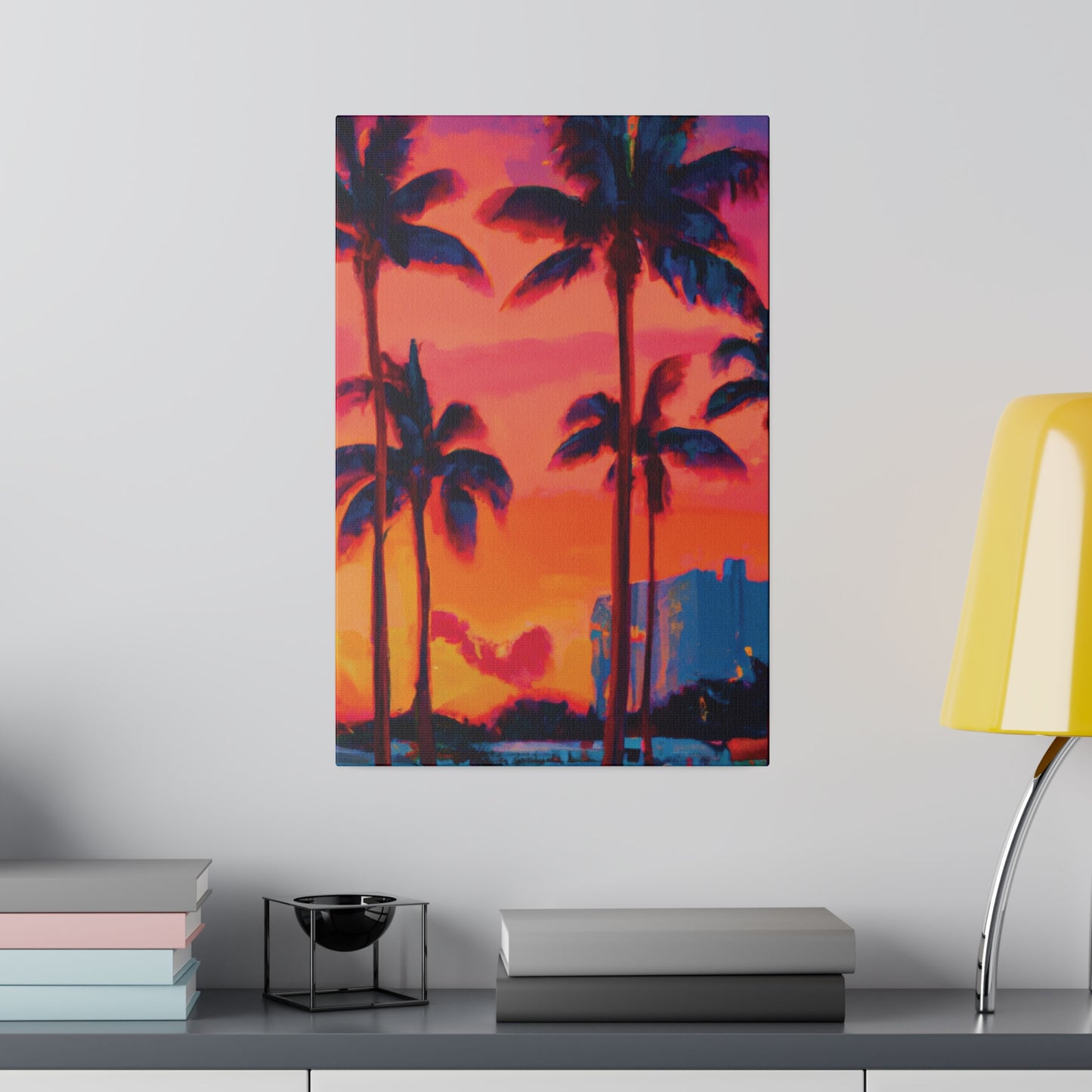 4456Y - Miami Beach Sunset Painting Print | Miami | Beach | Sunset | Poster | Home Decor | Wall Art | Canvas