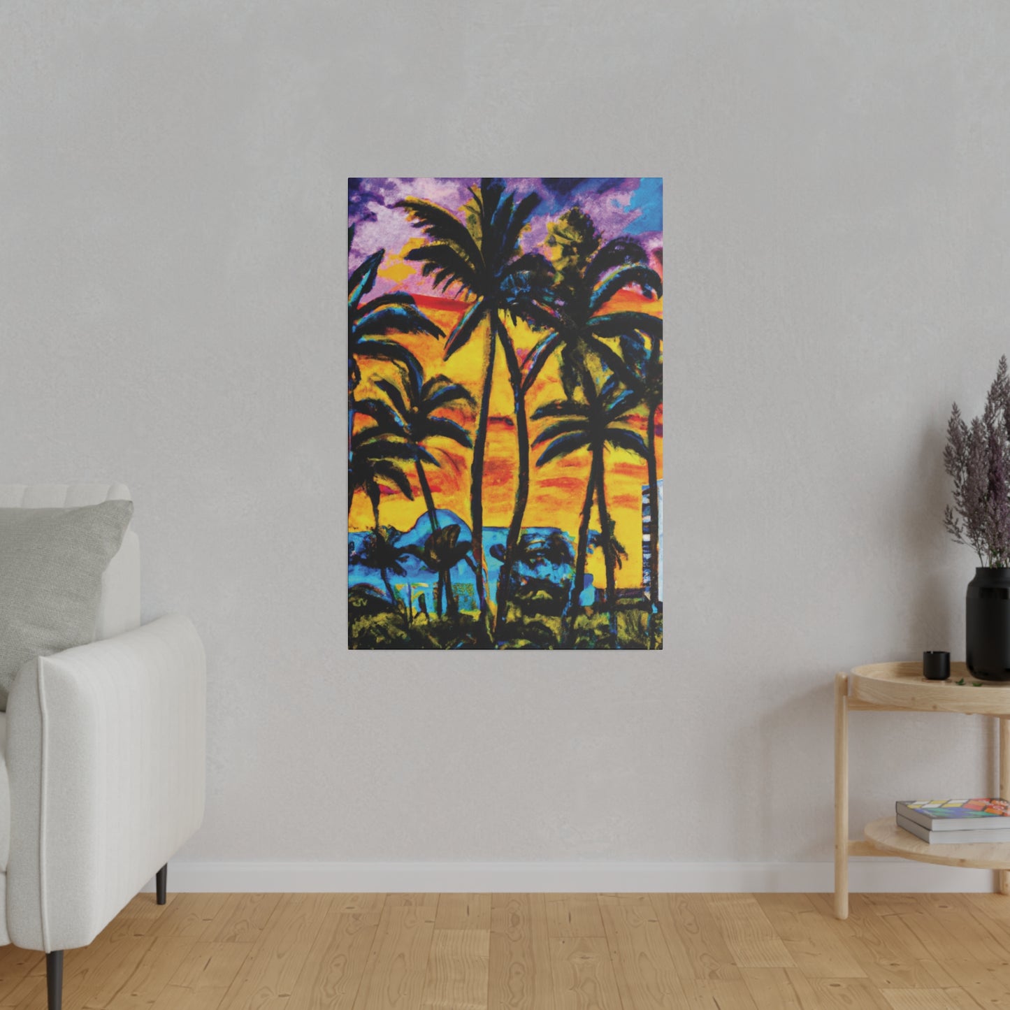 5378U - Miami Beach Sunset Painting Print | Miami | Beach | Sunset | Poster | Home Decor | Wall Art | Canvas