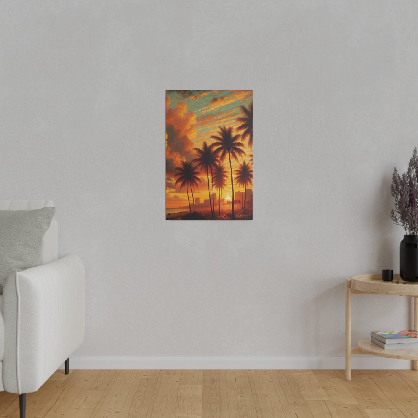 3658R - miami beach art, sunset background, ocean art work, beach art work, sunset designs, miami beach painting, miami beach print