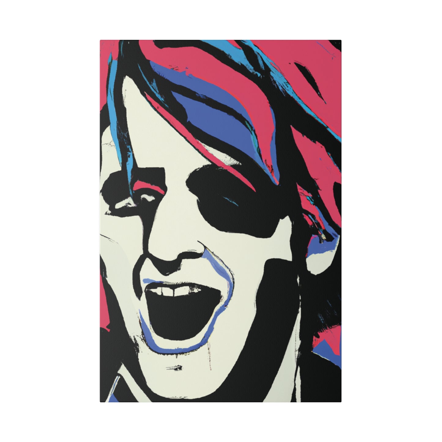 4318K - Rockstar Painting Print | Face | Abstract | Poster | Home Decor | Wall Art | Music Art | Canvas