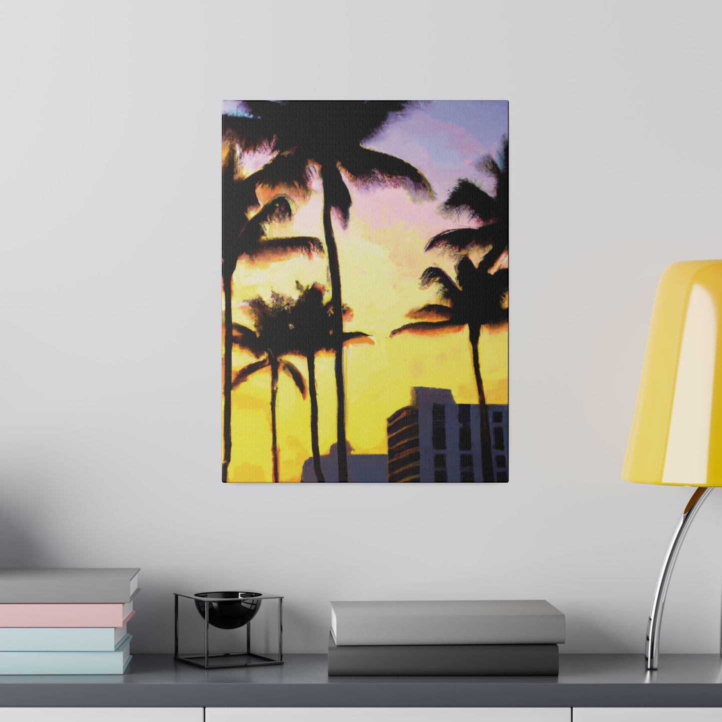 9691V - Miami Beach Sunset Painting Print | Miami | Beach | Sunset | Poster | Home Decor | Wall Art | Canvas