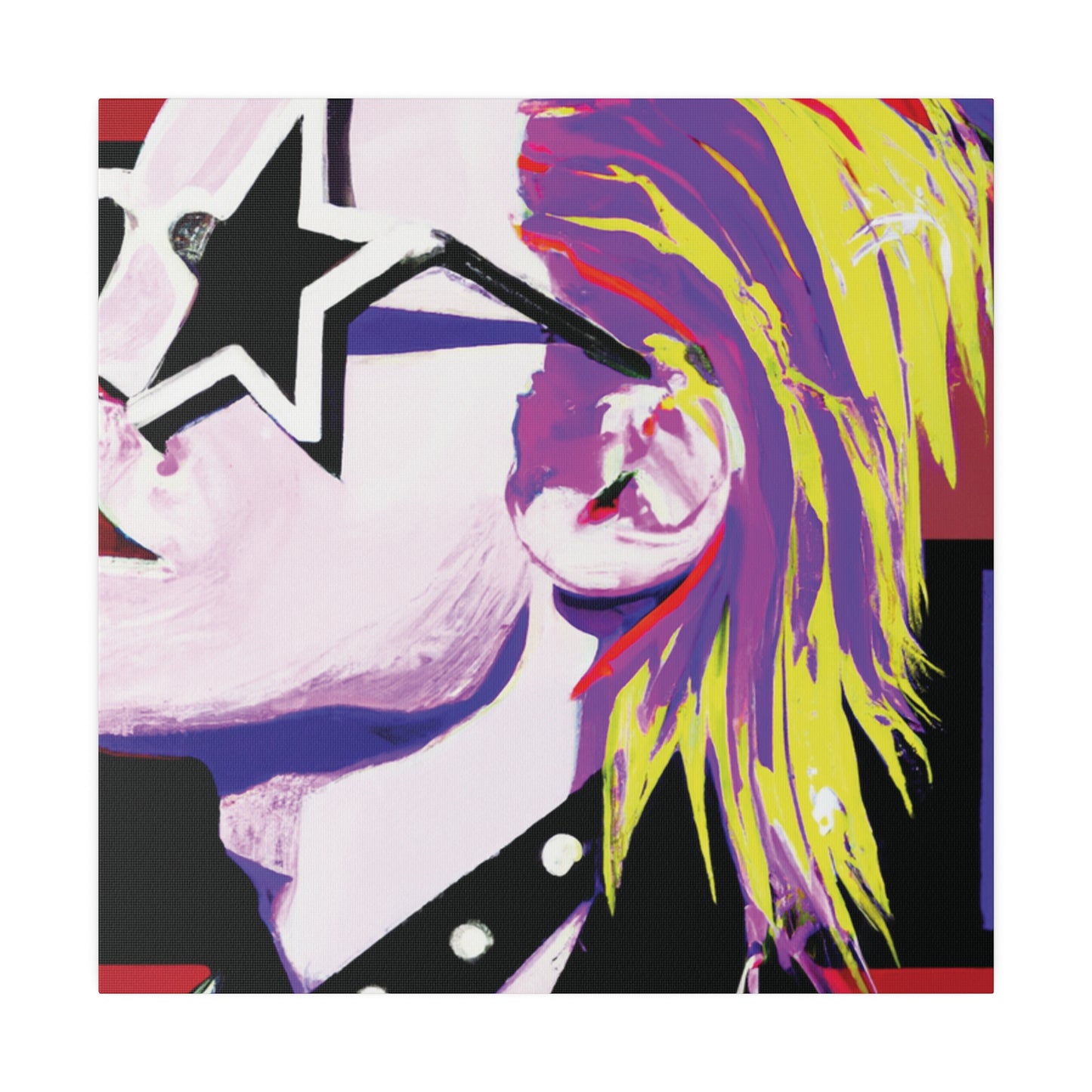 7547K - Rockstar Painting Print | Face | Abstract | Poster | Home Decor | Wall Art | Music Art | Canvas