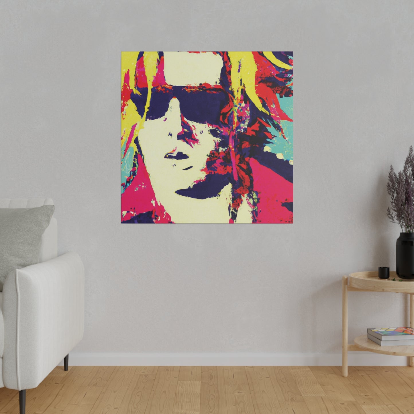 8674W - Rockstar Painting Print | Face | Abstract | Poster | Home Decor | Wall Art | Music Art | Canvas