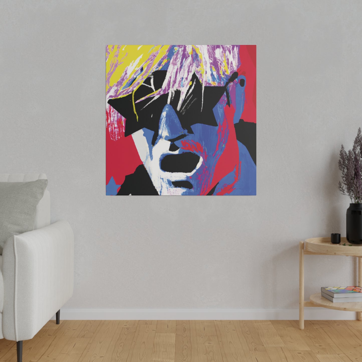 4837X - Rockstar Painting Print | Face | Abstract | Poster | Home Decor | Wall Art | Music Art | Canvas