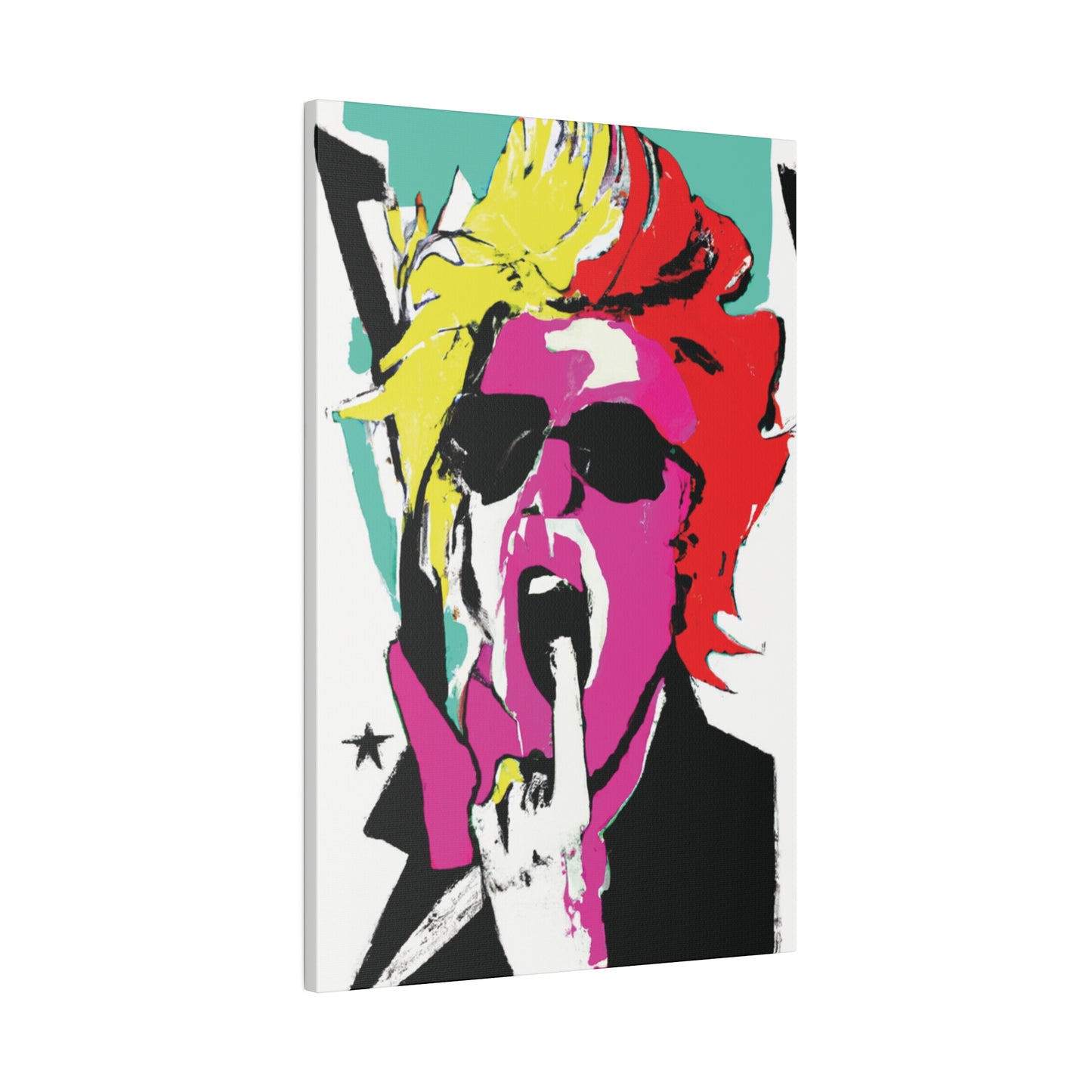 4598A - Rockstar Painting Print | Face | Abstract | Poster | Home Decor | Wall Art | Music Art | Canvas