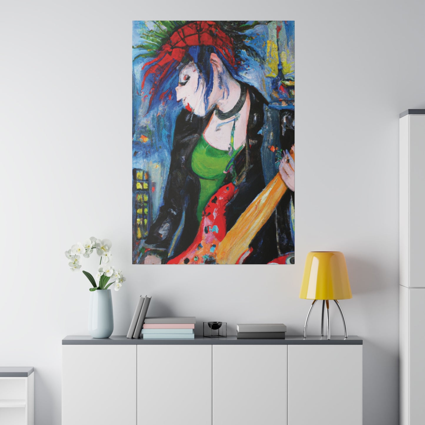 9423T - Rockstar Oil Painting Style Print | Poster | Home Decor | Wall Art | Music Art | Canvas