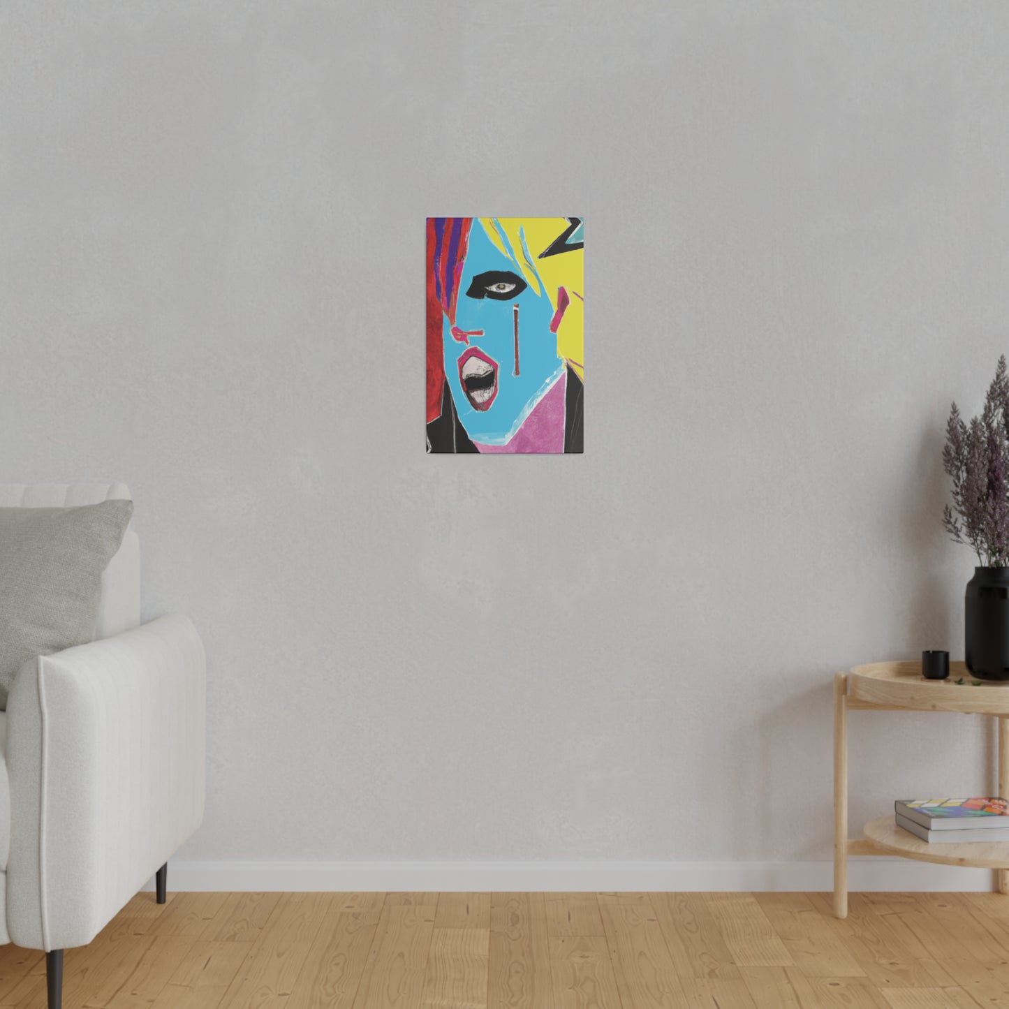 8365A - Rockstar Painting Print | Face | Abstract | Poster | Home Decor | Wall Art | Music Art | Canvas