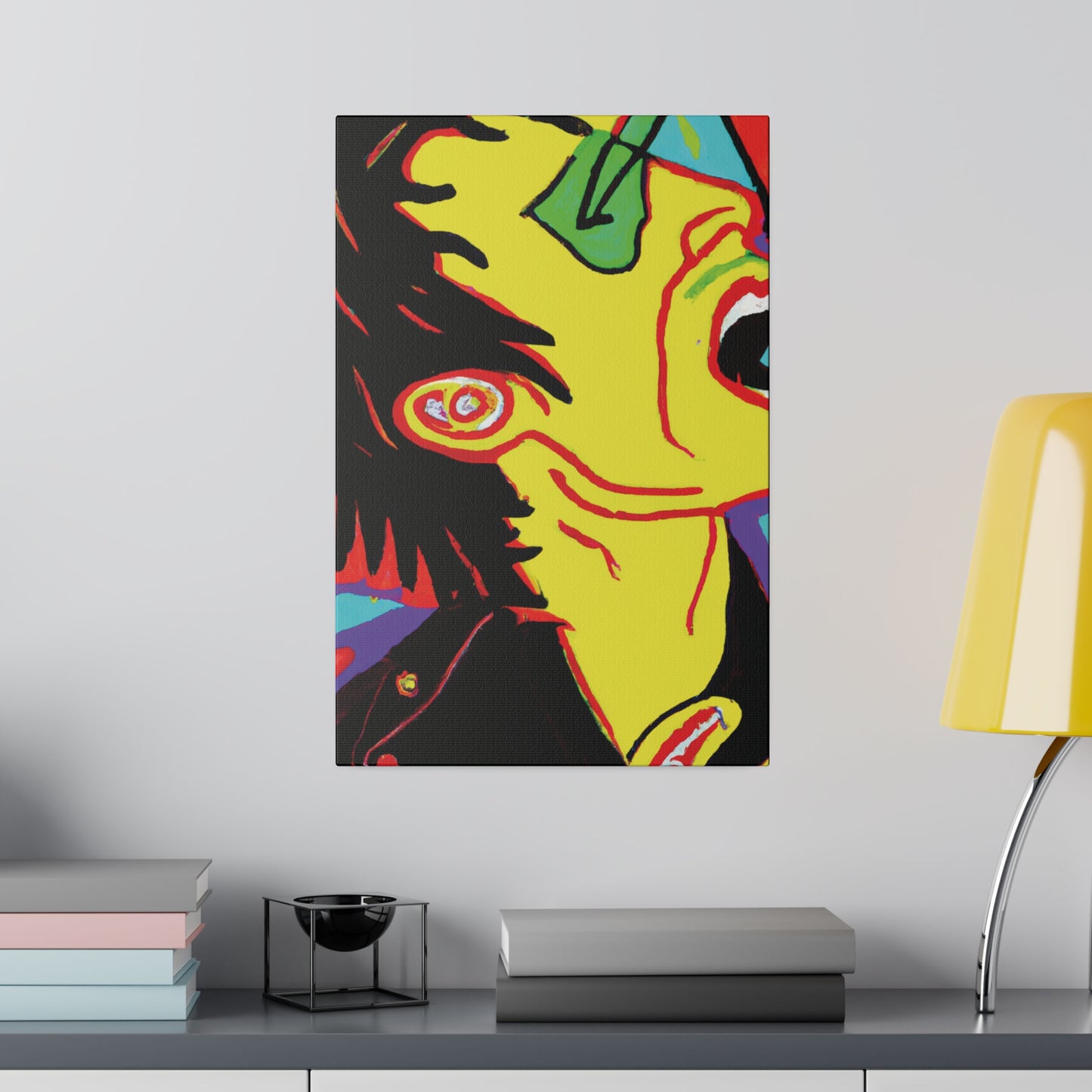 7354H - Rockstar Painting Print | Face | Abstract | Poster | Home Decor | Wall Art | Music Art | Canvas