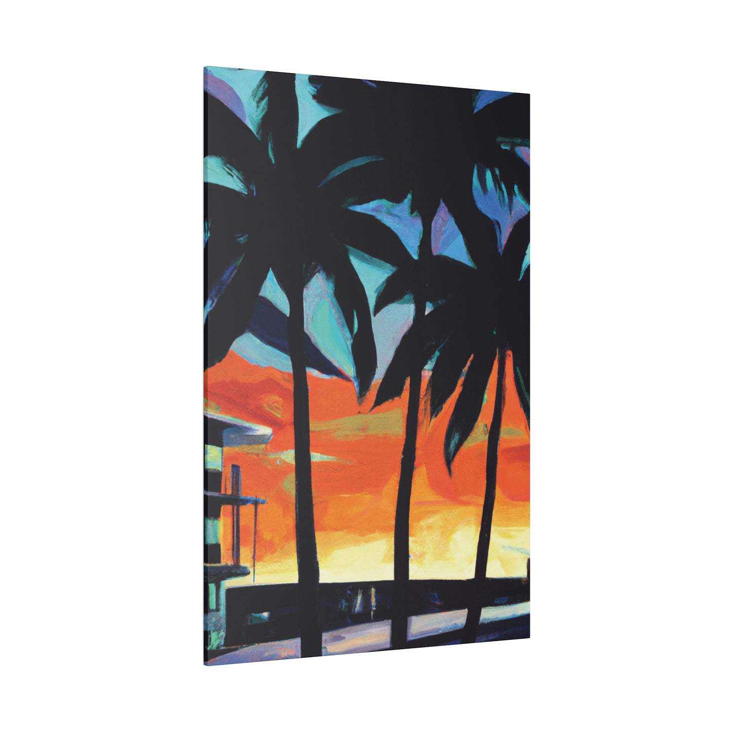 4567W - Miami Beach Sunset Painting Print | Miami | Beach | Sunset | Poster | Home Decor | Wall Art | Canvas