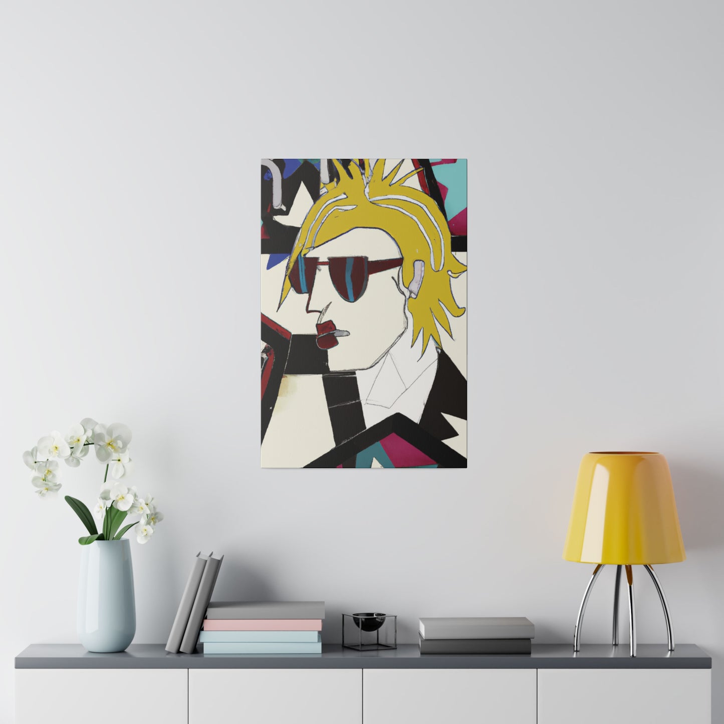 6895N - Rockstar Painting Print | Face | Abstract | Poster | Home Decor | Wall Art | Music Art | Canvas