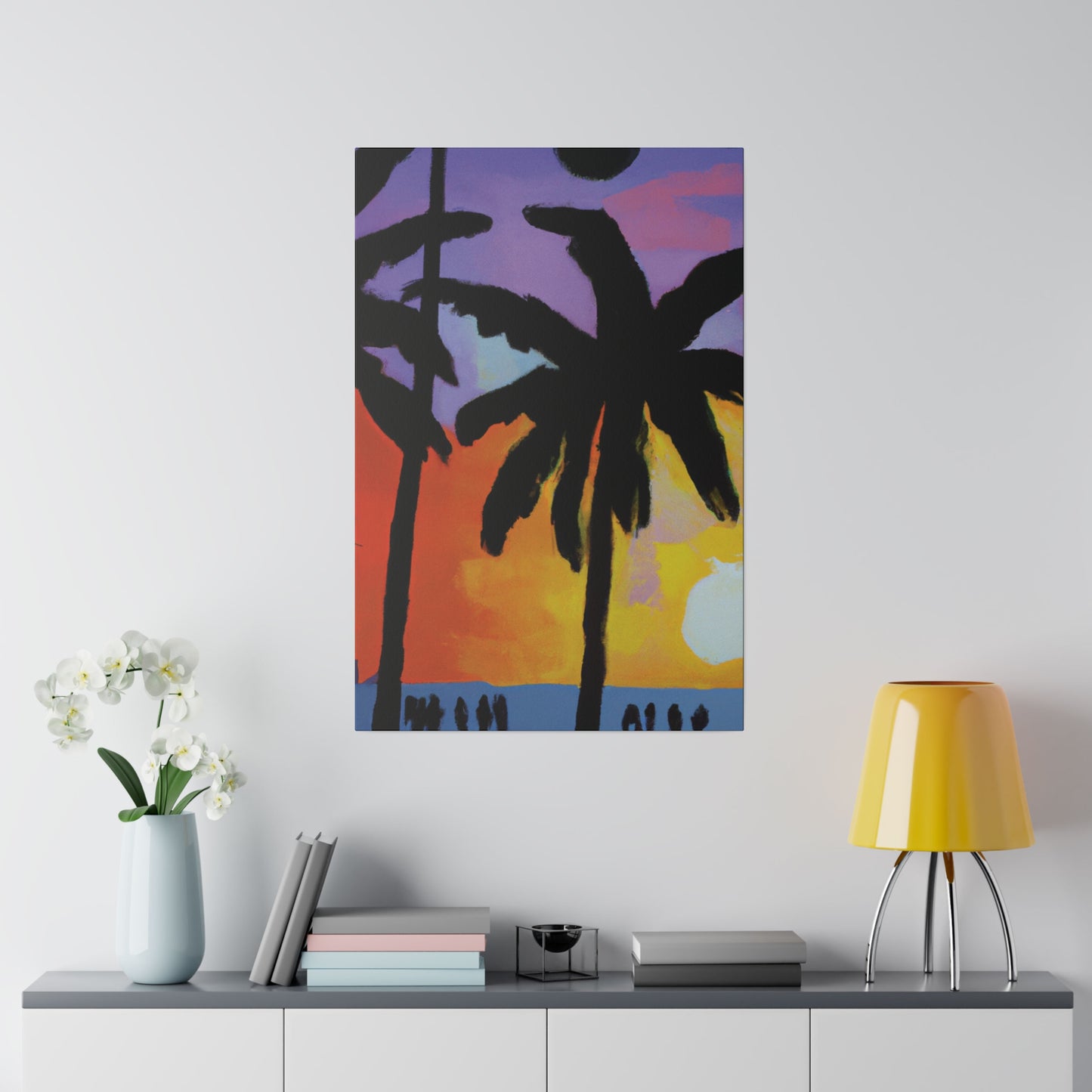 8594V - Miami Beach Sunset Painting Print | Miami | Beach | Sunset | Poster | Home Decor | Wall Art | Canvas