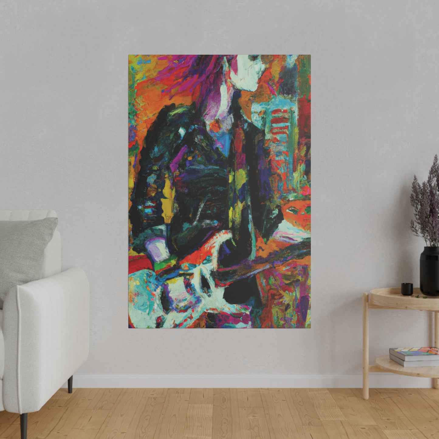 8673Z - Rockstar Oil Painting Style Print | Poster | Home Decor | Wall Art | Music Art | Canvas