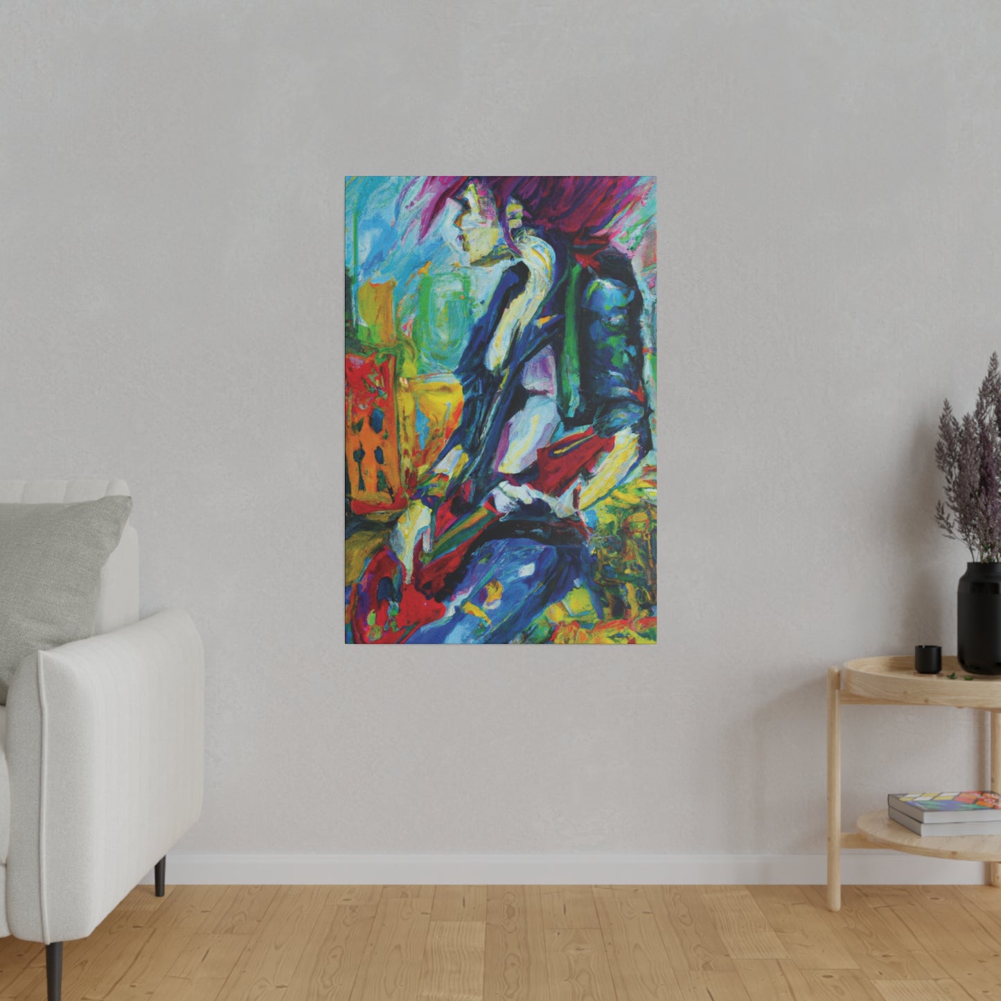 298T - Rockstar Oil Painting Style Print | Poster | Home Decor | Wall Art | Music Art | Canvas