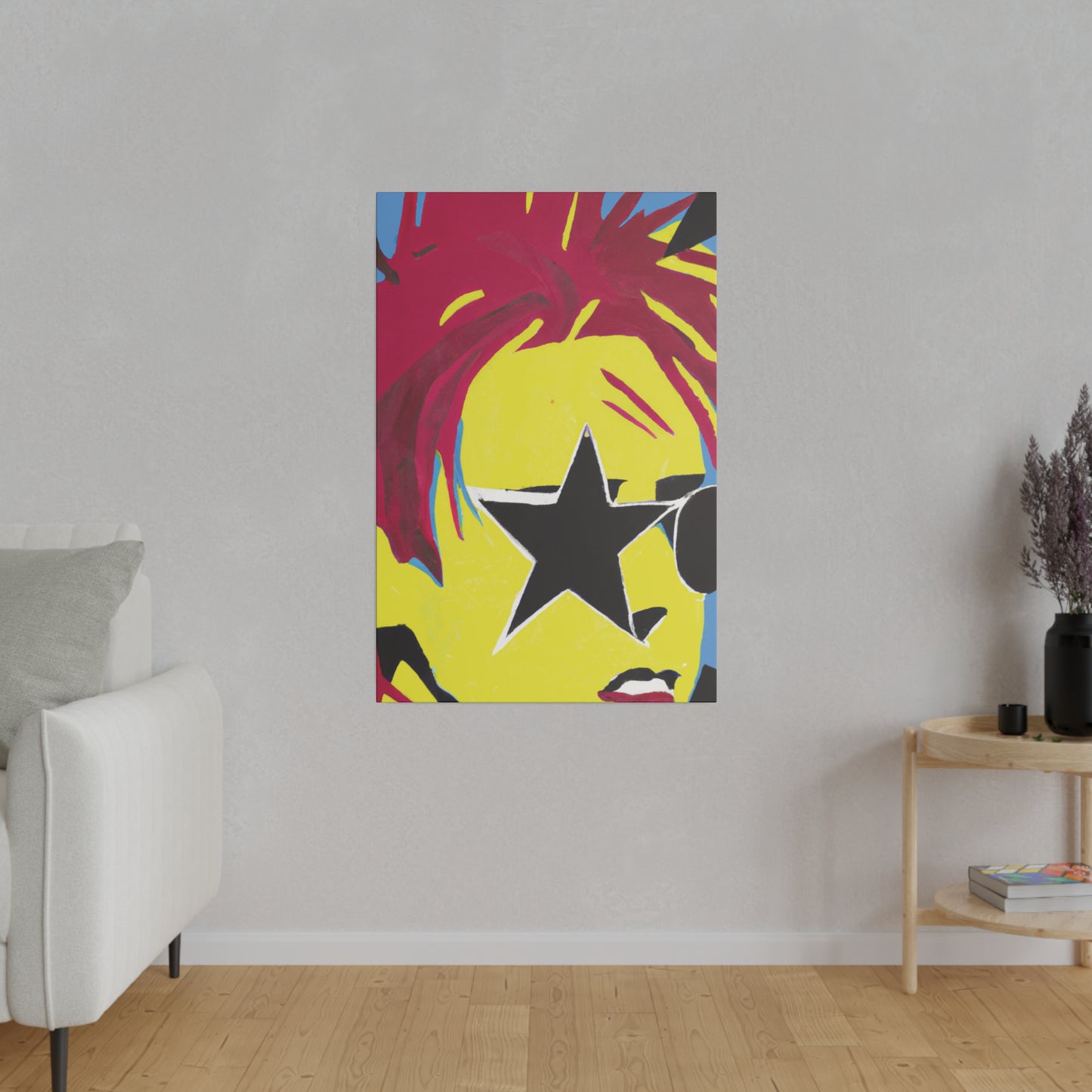 5063P - Rockstar Painting Print | Face | Abstract | Poster | Home Decor | Wall Art | Music Art | Canvas