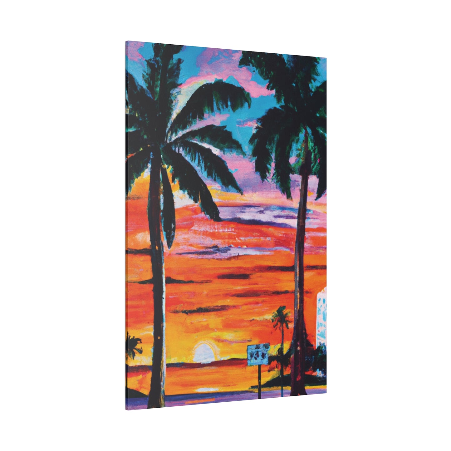 7358V - Miami Beach Sunset Painting Print | Miami | Beach | Sunset | Poster | Home Decor | Wall Art | Canvas