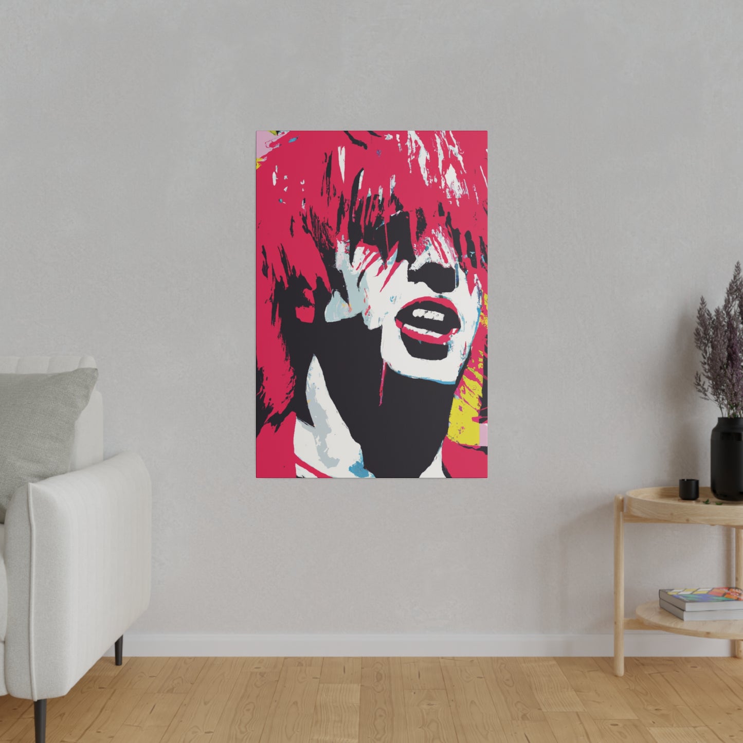 8269P - Rockstar Painting Print | Face | Abstract | Poster | Home Decor | Wall Art | Music Art | Canvas