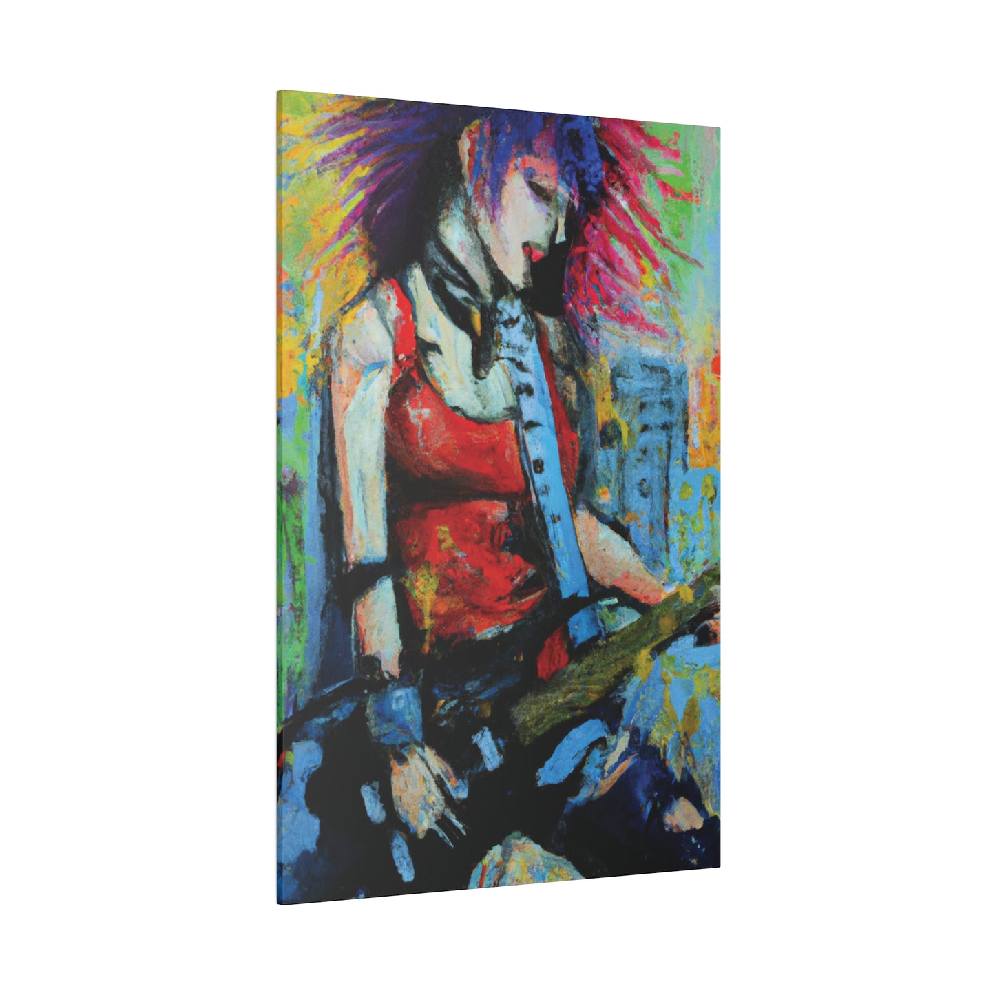 8424V - Rockstar Oil Painting Style Print | Poster | Home Decor | Wall Art | Music Art | Canvas