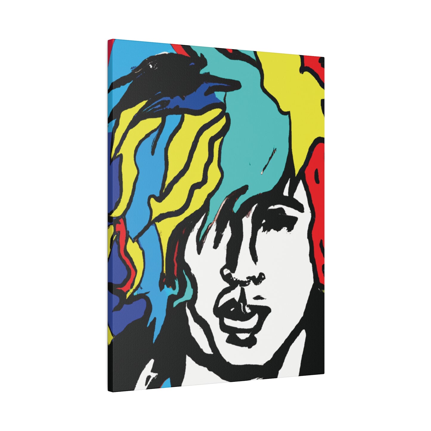 7456M - Rockstar Painting Print | Face | Abstract | Poster | Home Decor | Wall Art | Music Art | Canvas