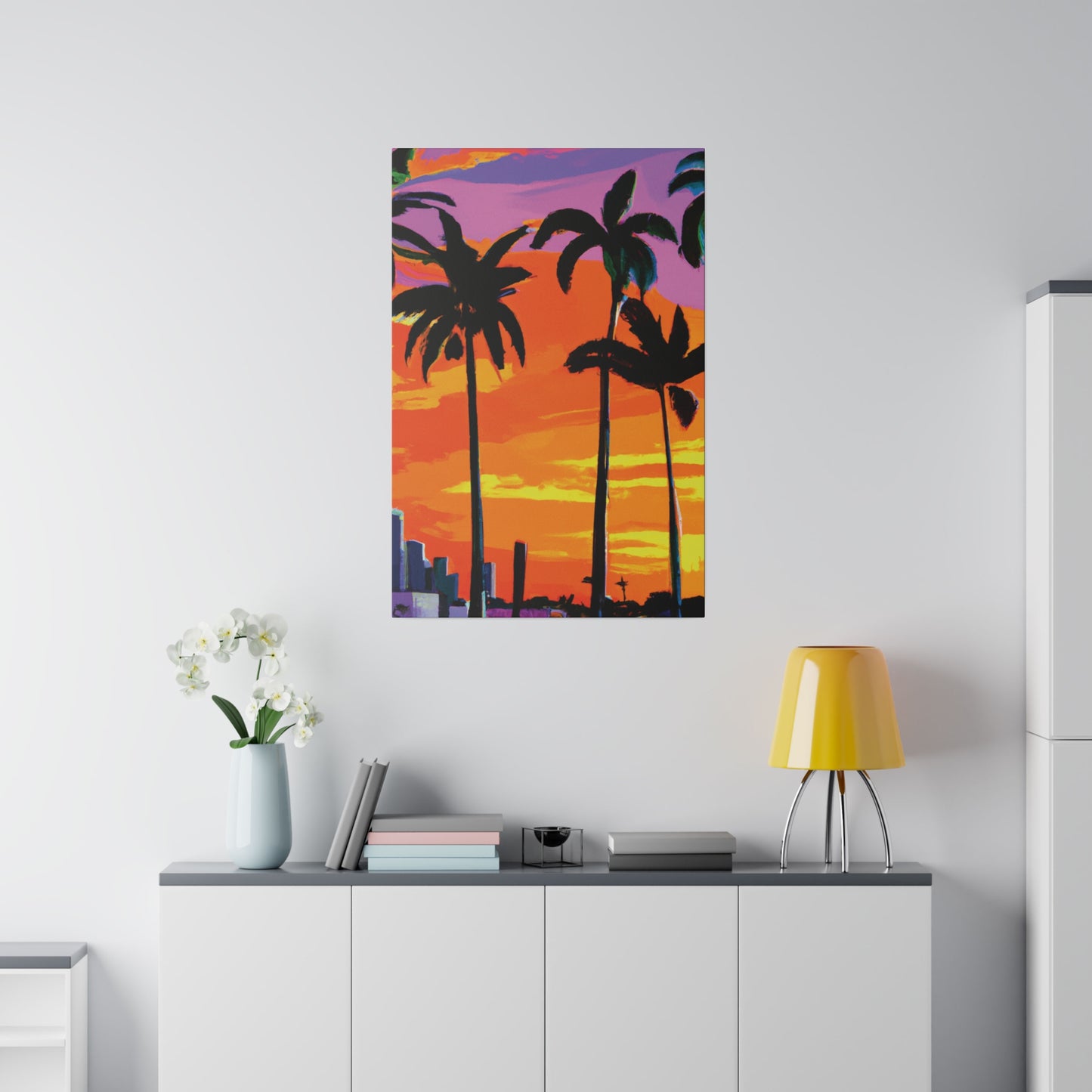 7834K - Miami Beach Sunset Painting Print | Miami | Beach | Sunset | Poster | Home Decor | Wall Art | Canvas