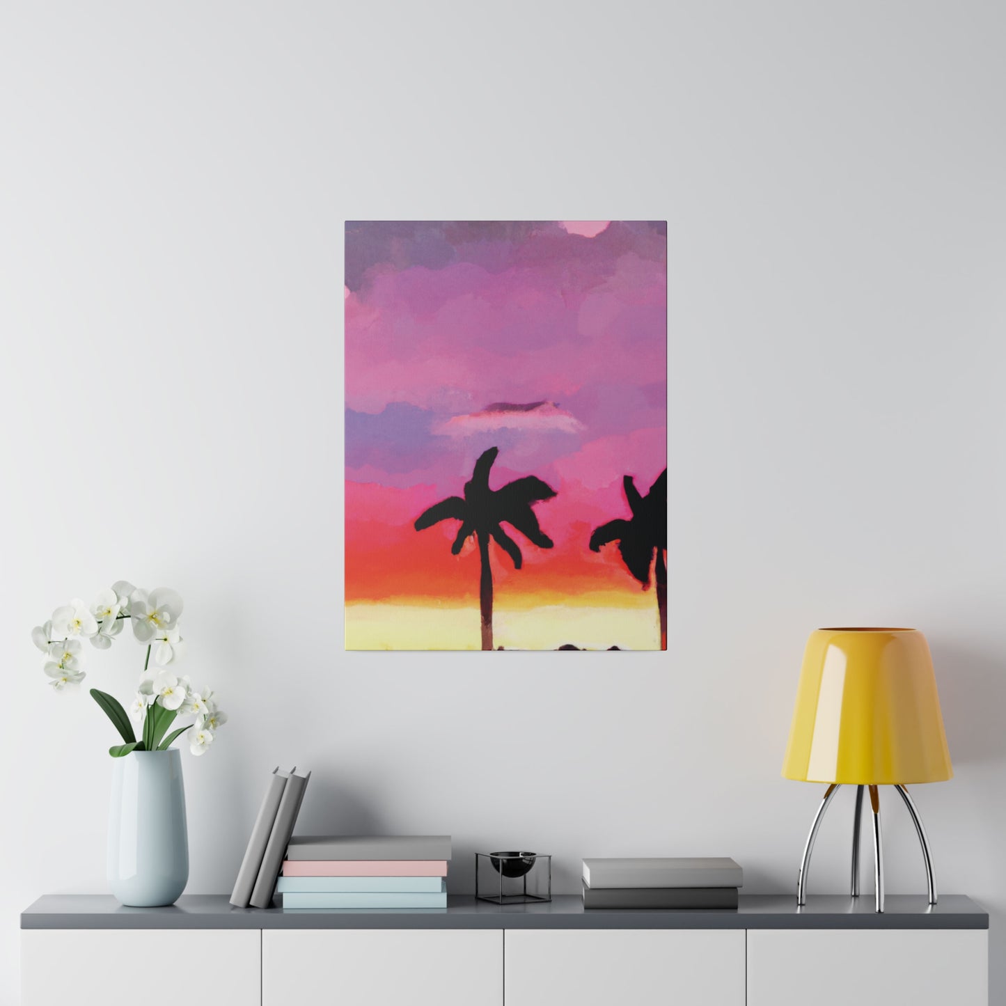 4393K - Miami Beach Sunset Painting Print | Miami | Beach | Sunset | Poster | Home Decor | Wall Art | Canvas