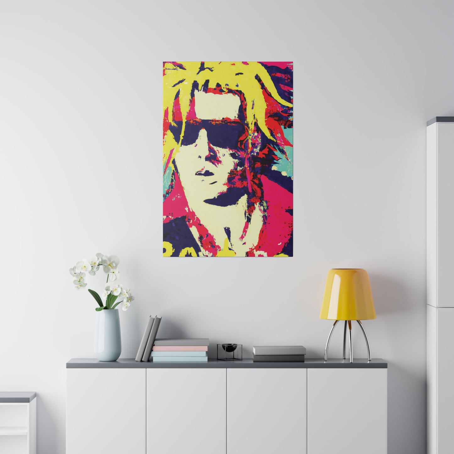 8674W - Rockstar Painting Print | Face | Abstract | Poster | Home Decor | Wall Art | Music Art | Canvas