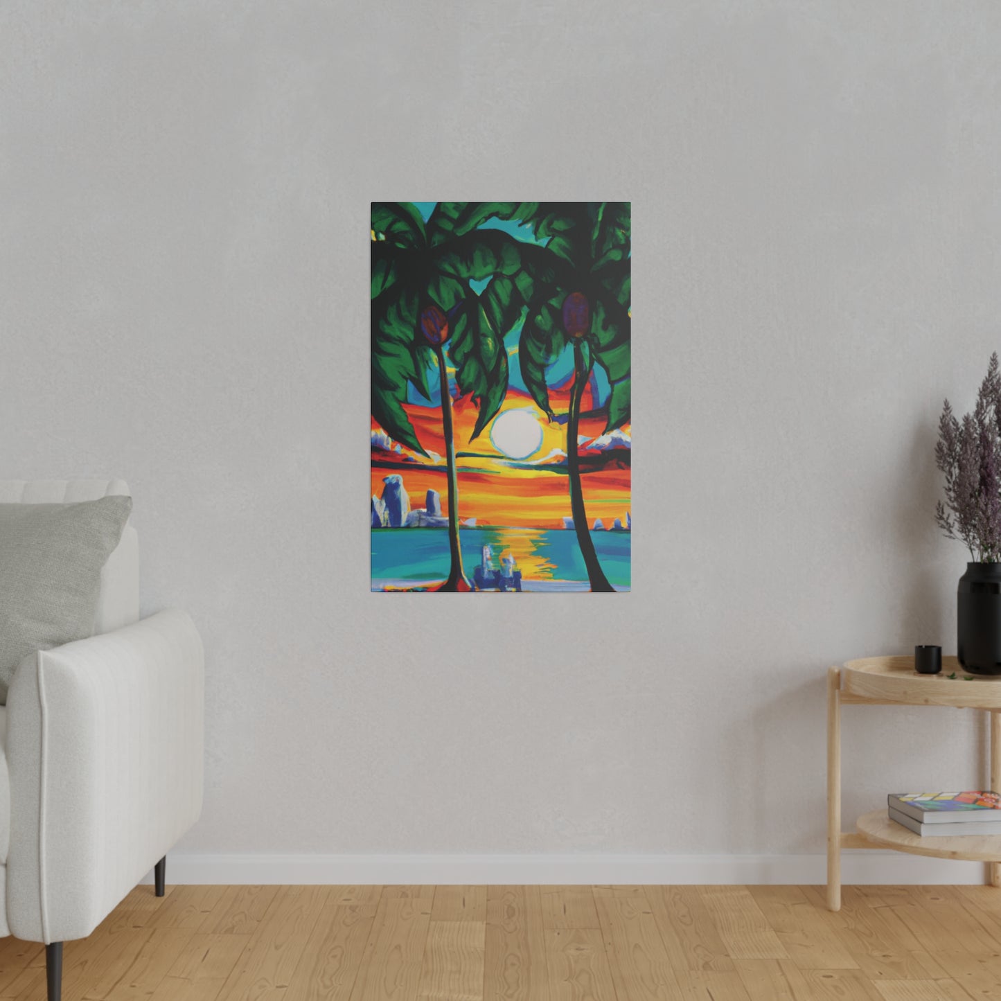 7643V - Miami Beach Sunset Painting Print | Miami | Beach | Sunset | Poster | Home Decor | Wall Art | Canvas