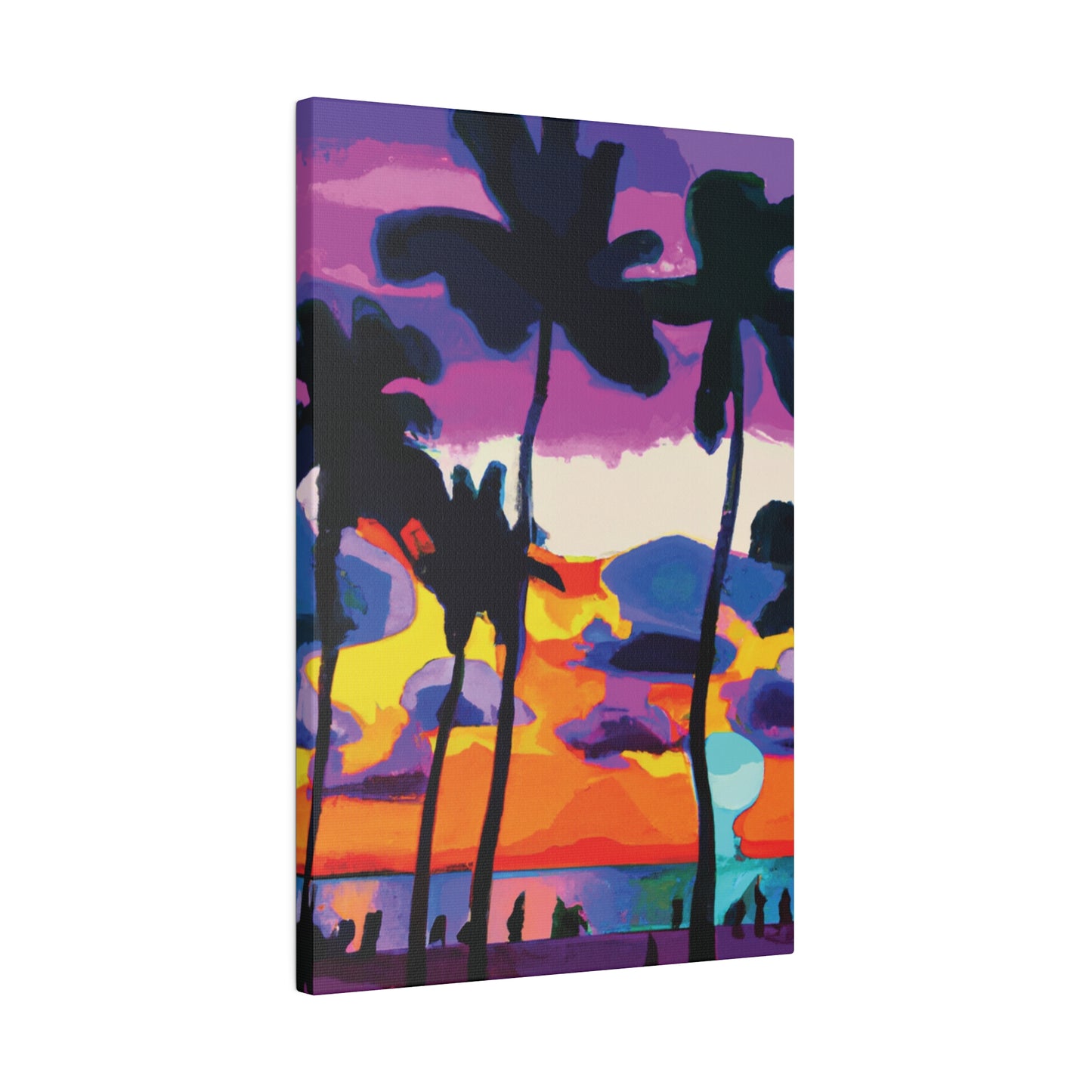 7455H - Miami Beach Sunset Painting Print | Miami | Beach | Sunset | Poster | Home Decor | Wall Art | Canvas