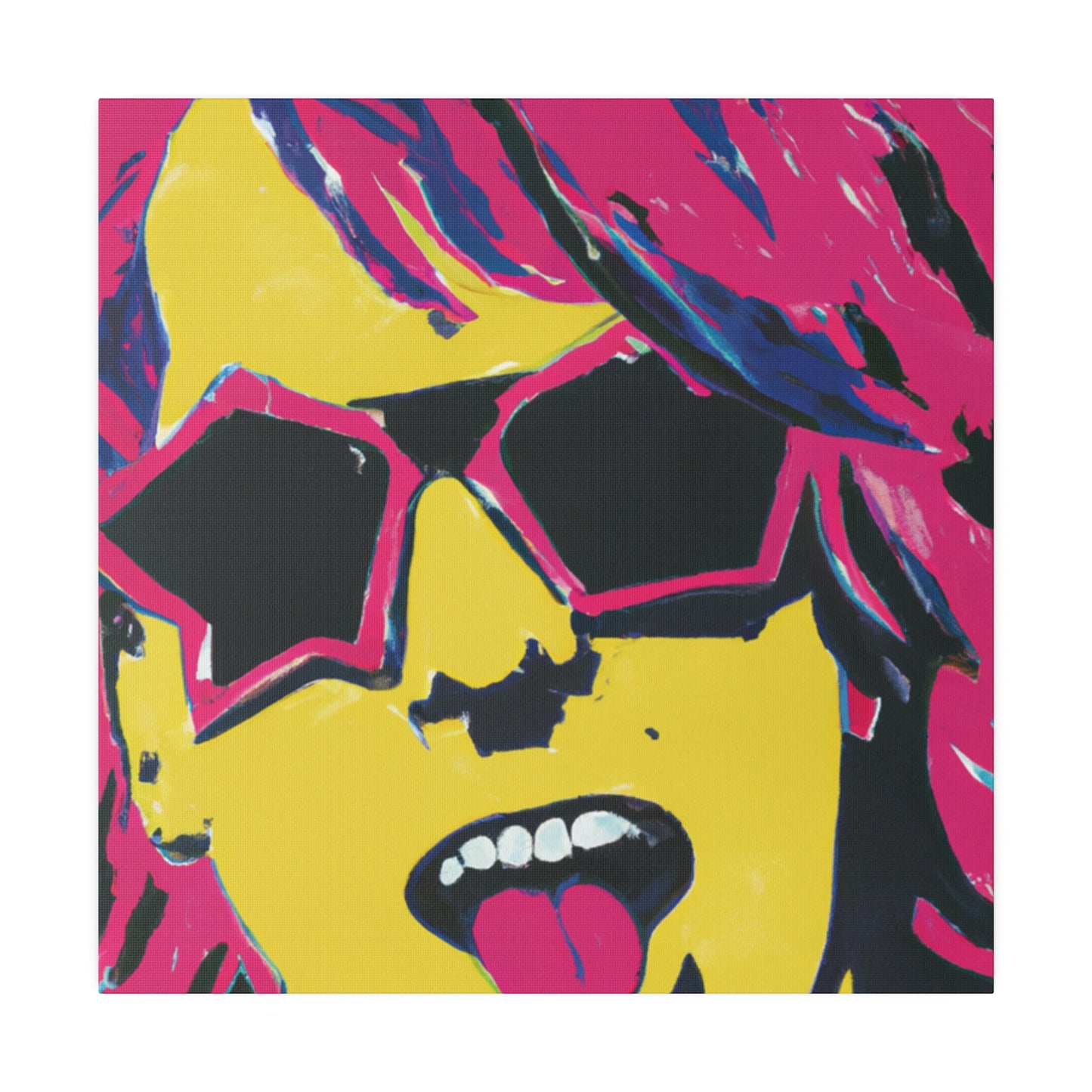 2536W - Rockstar Painting Print | Face | Abstract | Poster | Home Decor | Wall Art | Music Art | Canvas