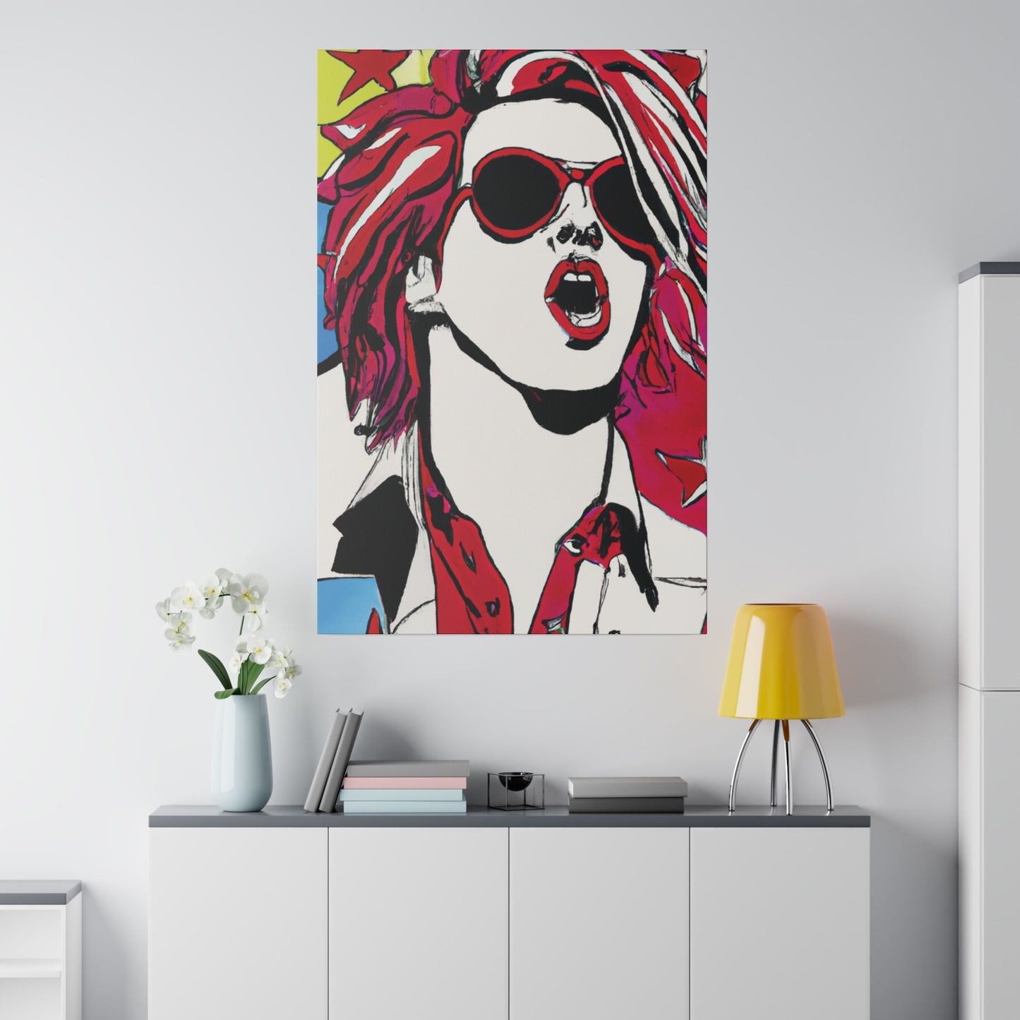 4390K - Rockstar Painting Print | Face | Abstract | Poster | Home Decor | Wall Art | Music Art | Canvas