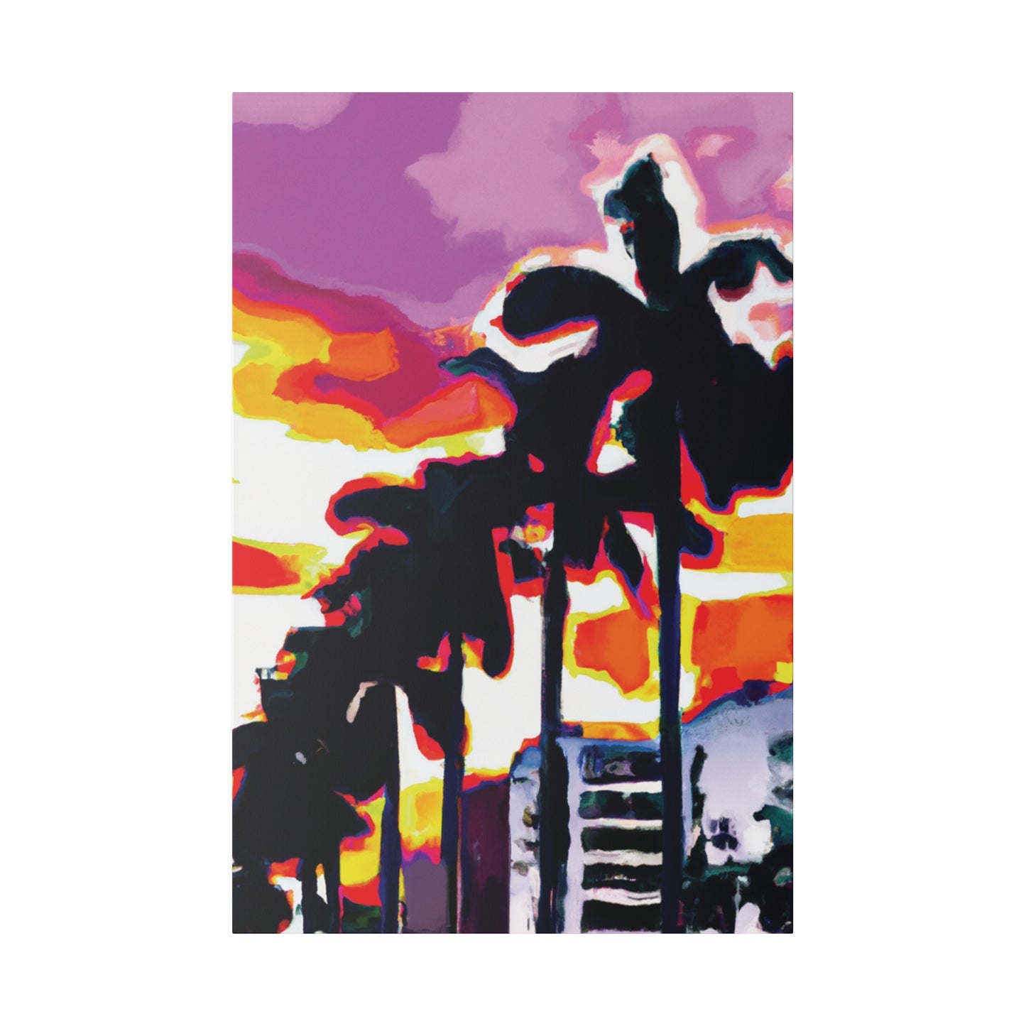 1923K - Miami Beach Sunset Painting Print | Miami | Beach | Sunset | Poster | Home Decor | Wall Art | Canvas