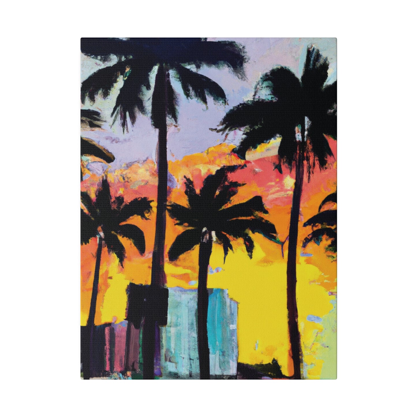 10266L - Miami Beach Sunset Painting Print | Miami | Beach | Sunset | Poster | Home Decor | Wall Art | Canvas