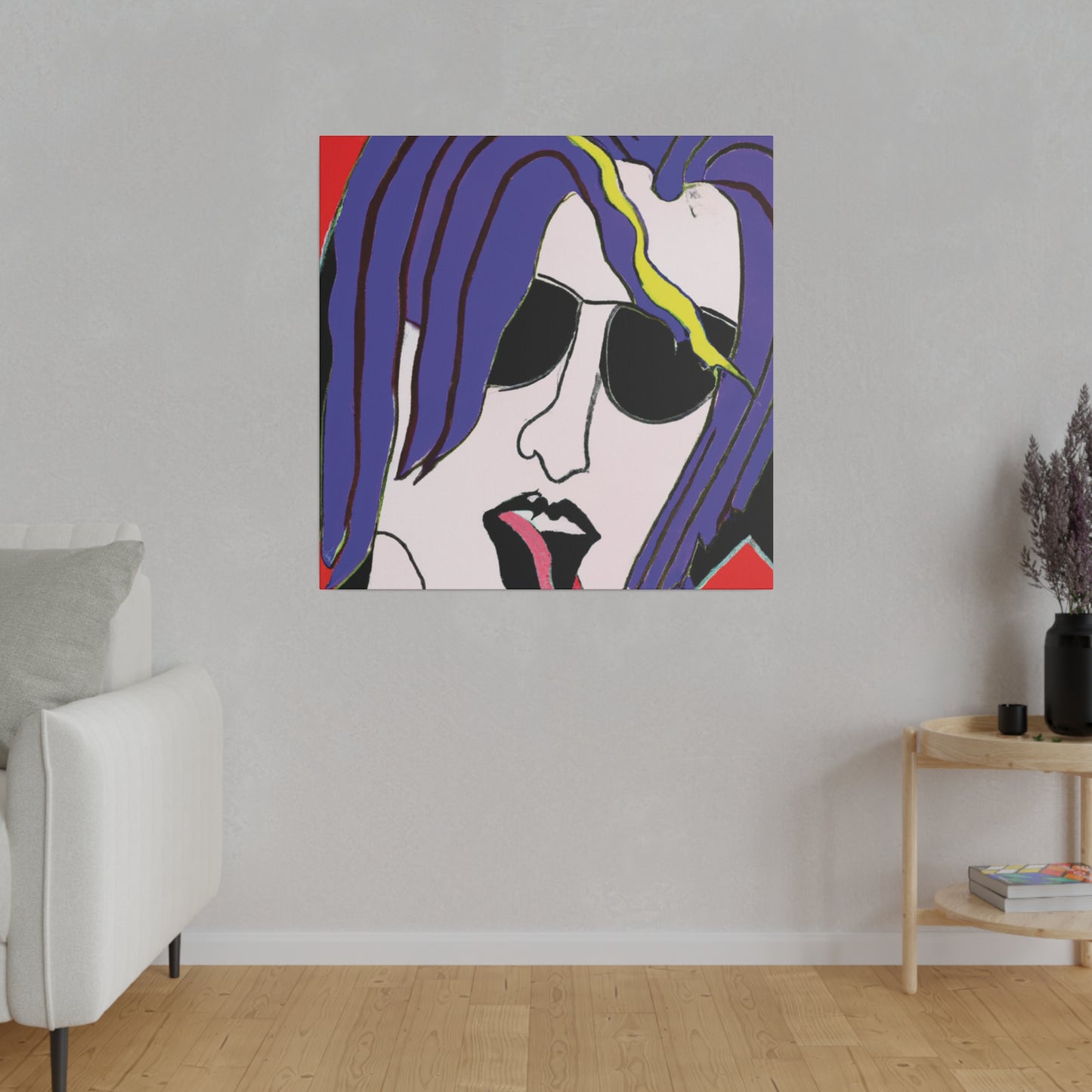 7258X - Rockstar Painting Print | Face | Abstract | Poster | Home Decor | Wall Art | Music Art | Canvas