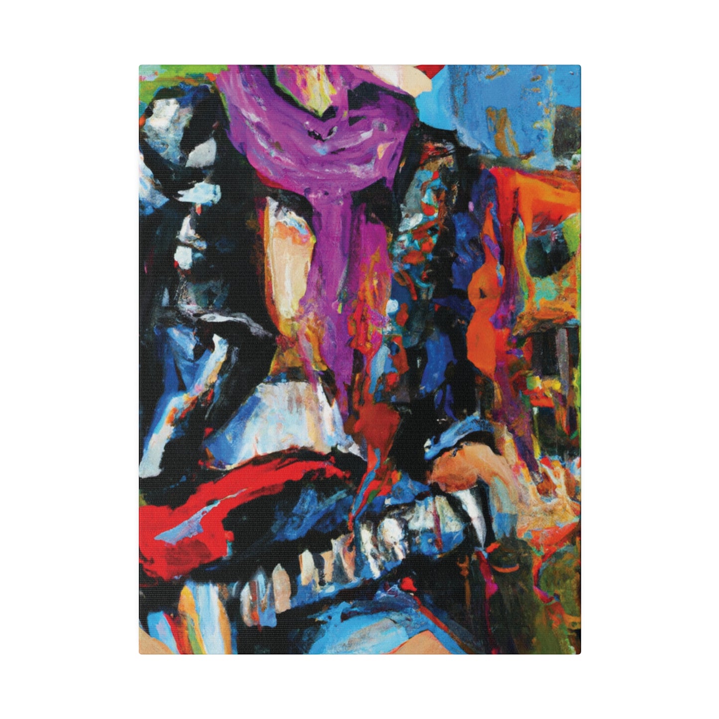 6696F - Rockstar Oil Painting Style Print | Poster | Home Decor | Wall Art | Music Art | Canvas