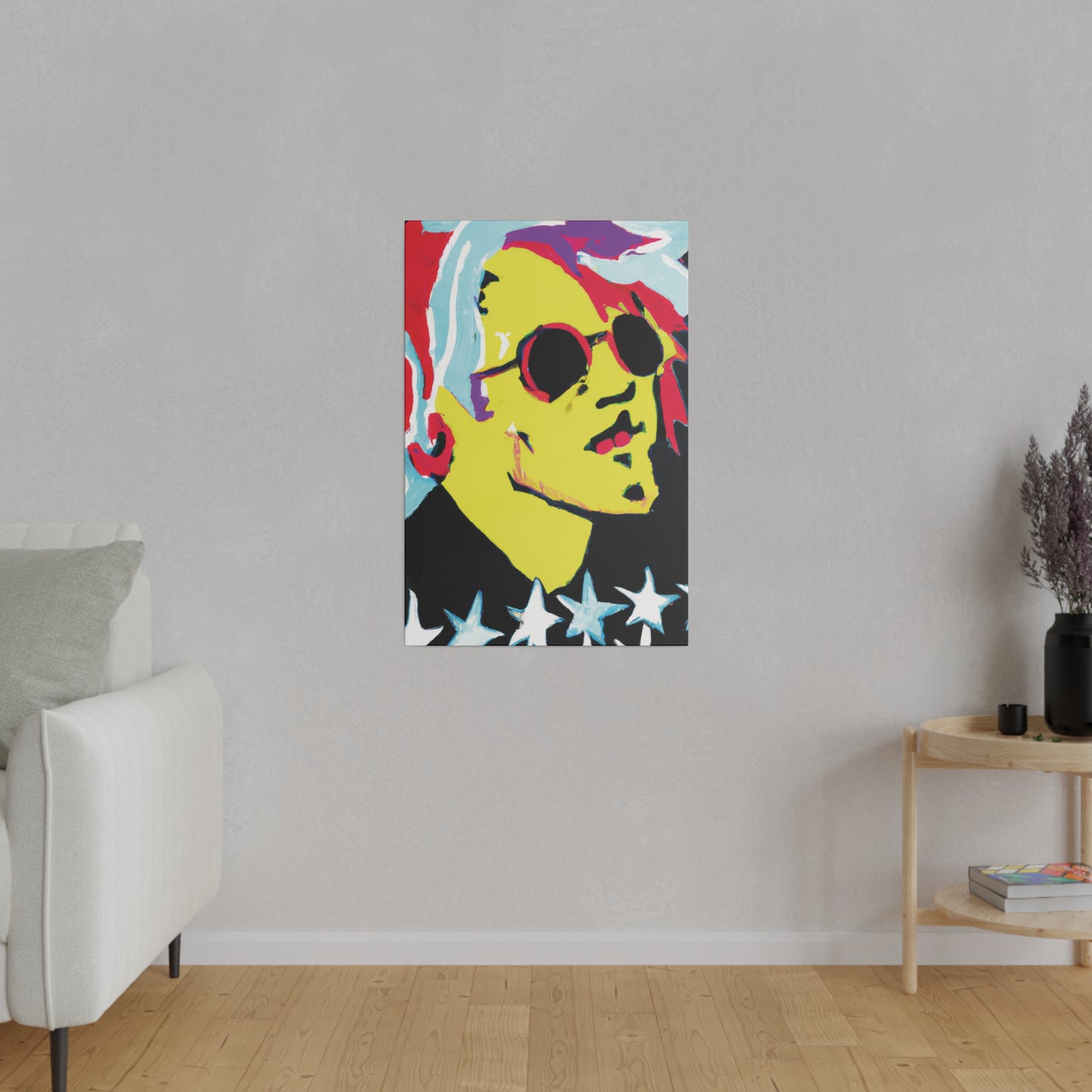 6475K - Rockstar Painting Print | Face | Abstract | Poster | Home Decor | Wall Art | Music Art | Canvas