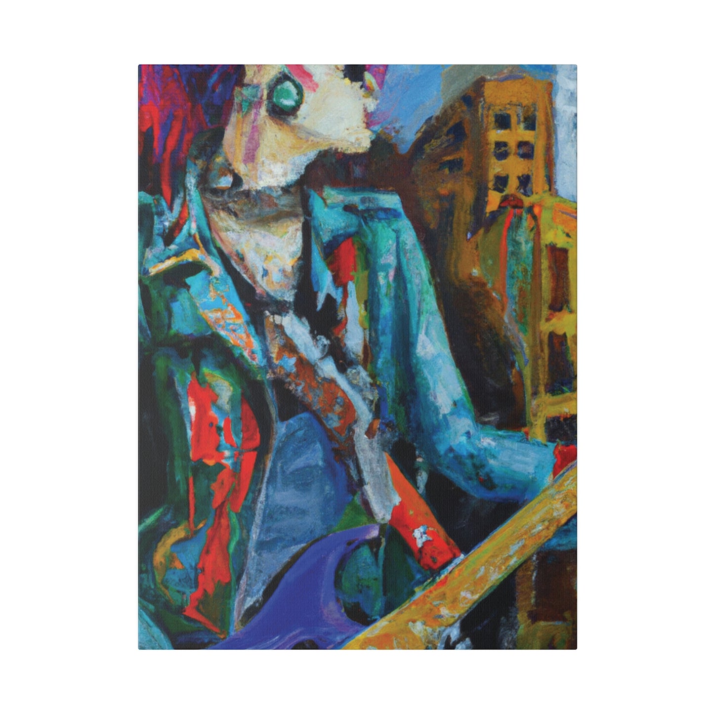 8911G - Rockstar Oil Painting Style Print | Poster | Home Decor | Wall Art | Music Art | Canvas