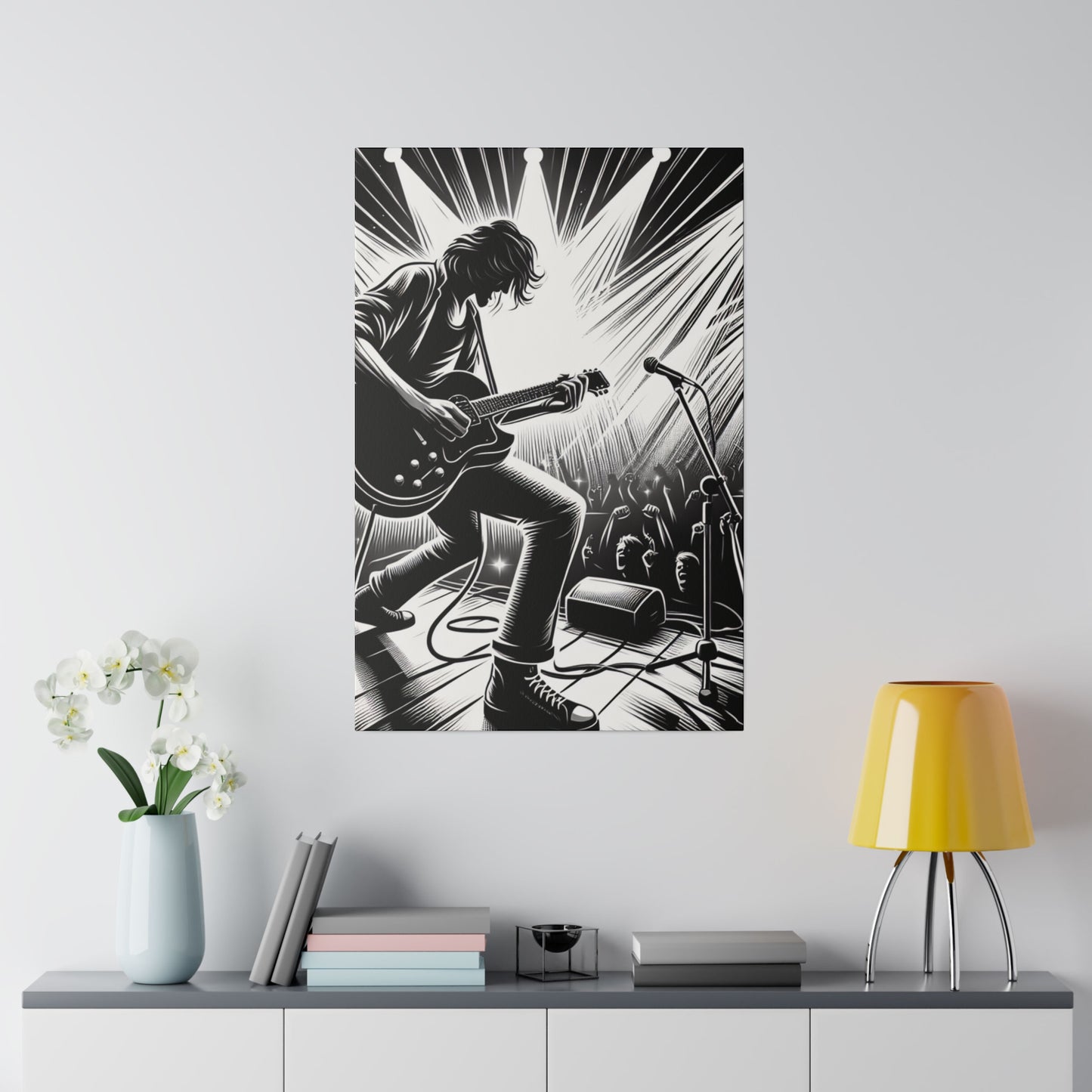 5372Z - music art work, rockstar gifts, musician gift ideas, guitar art work, guitar artwork, guitar wall art canvas, playing guitar, decor