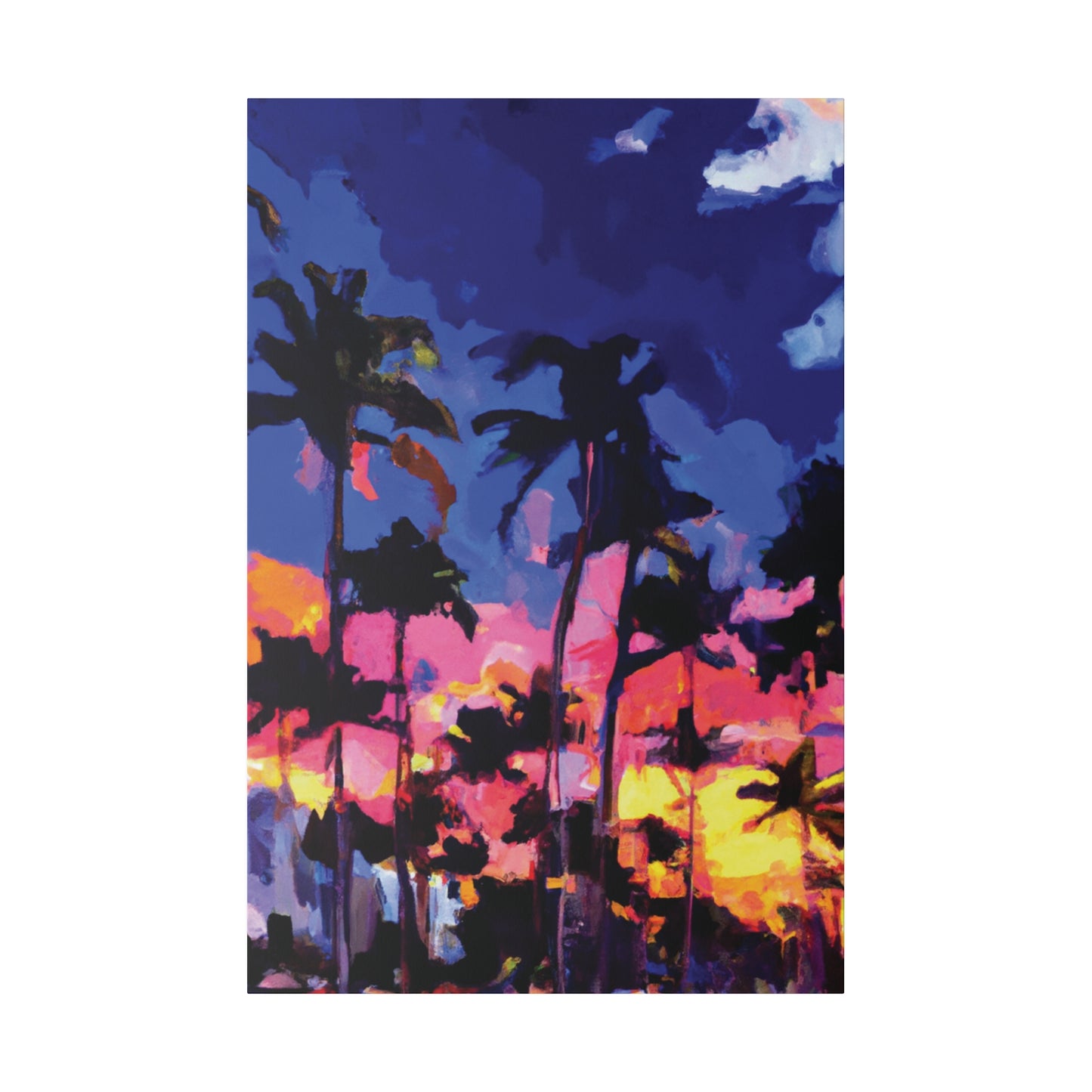 4397K - Miami Beach Sunset Painting Print | Miami | Beach | Sunset | Poster | Home Decor | Wall Art | Canvas