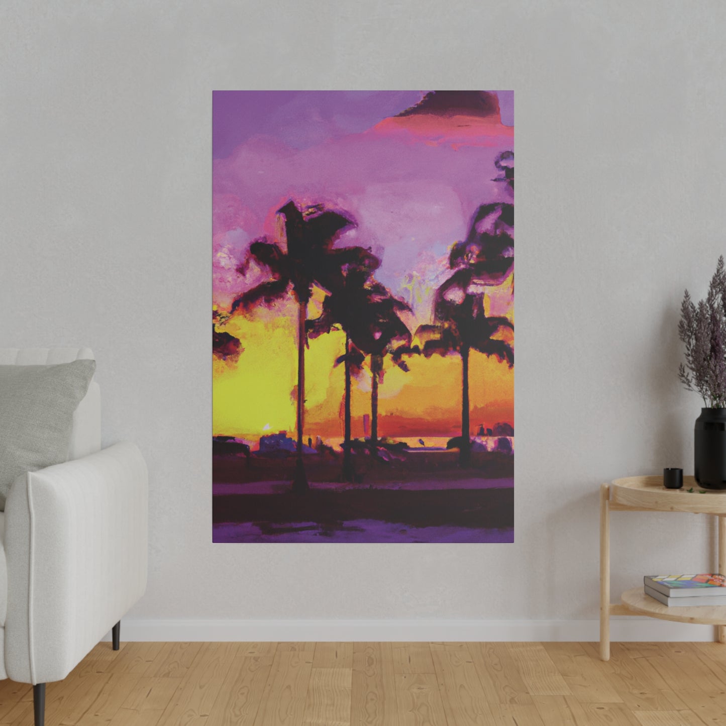 3958L - Miami Beach Sunset Painting Print | Miami | Beach | Sunset | Poster | Home Decor | Wall Art | Canvas